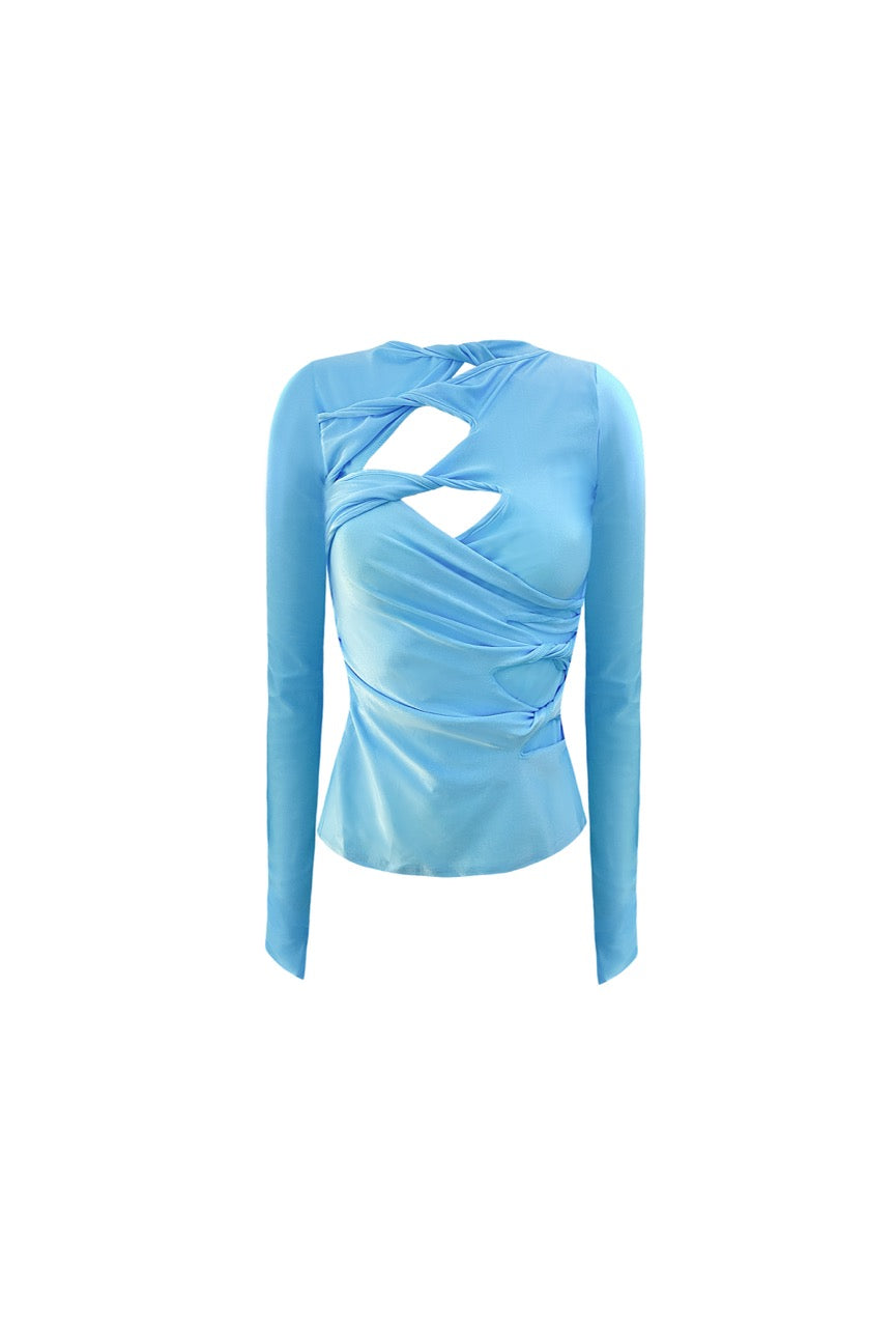 The Twisted Top in Aqua Blue