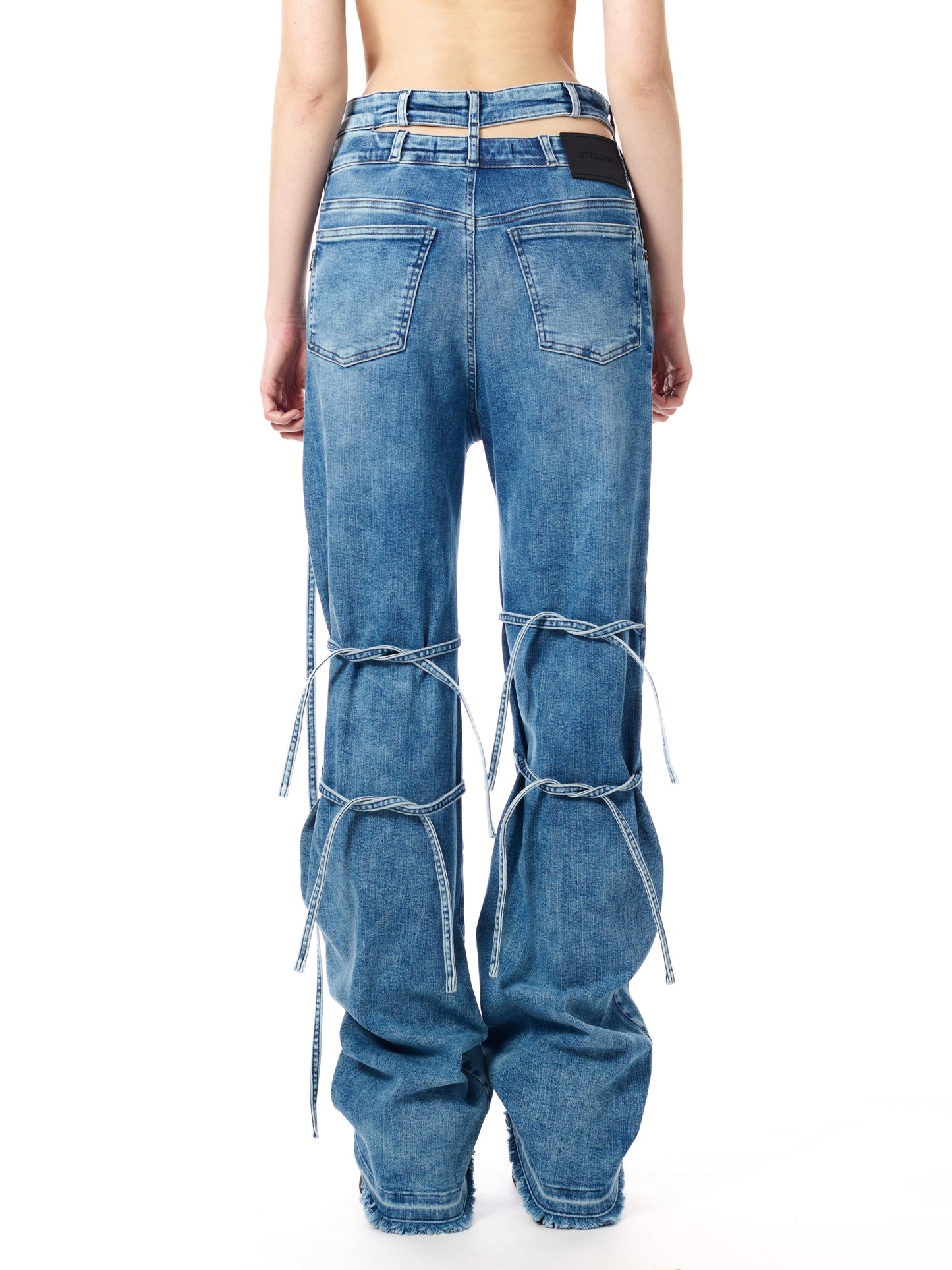 Woven Strappy Signature Wrap Jeans