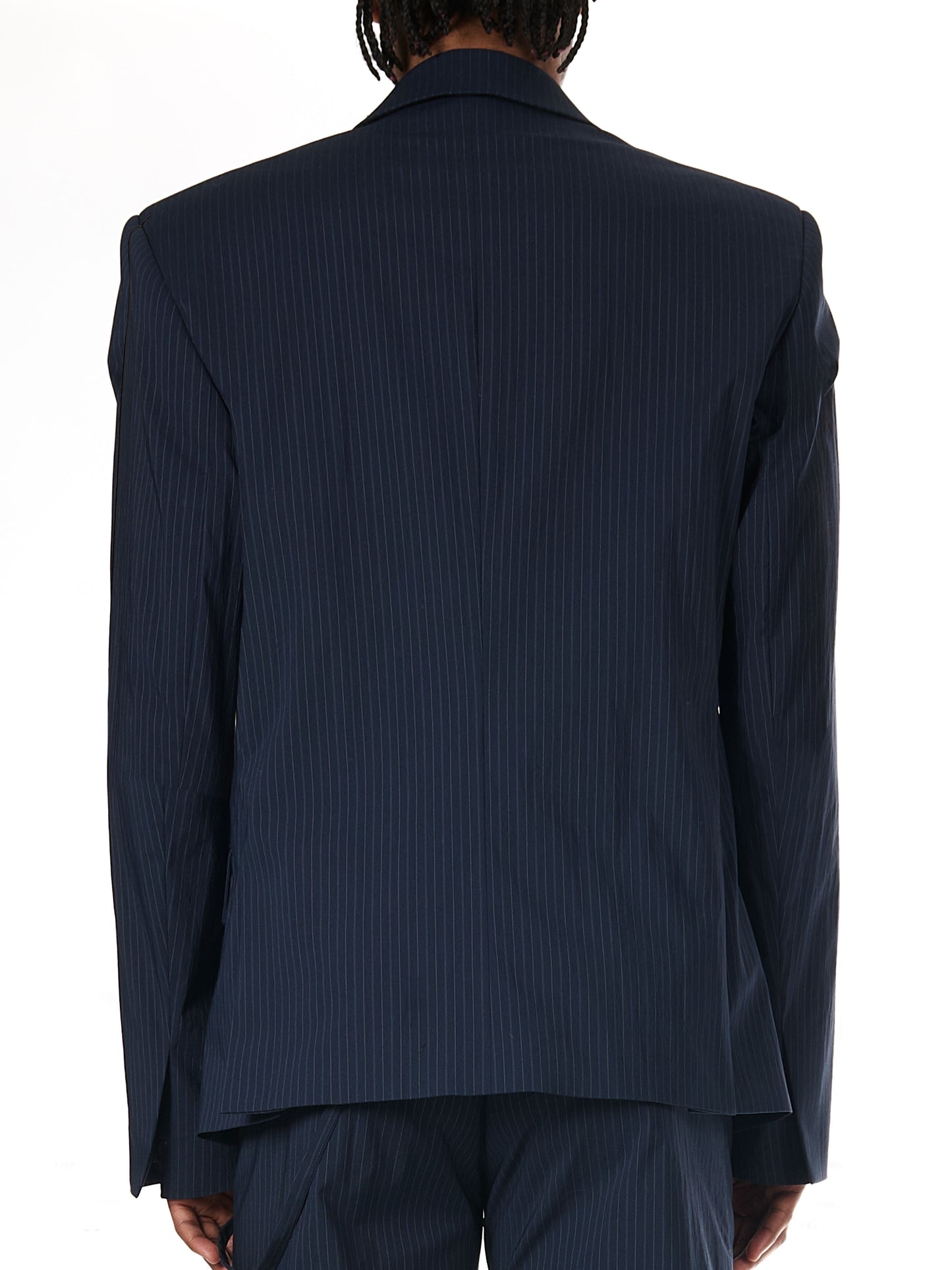 Signature Split Blazer Navy Striped