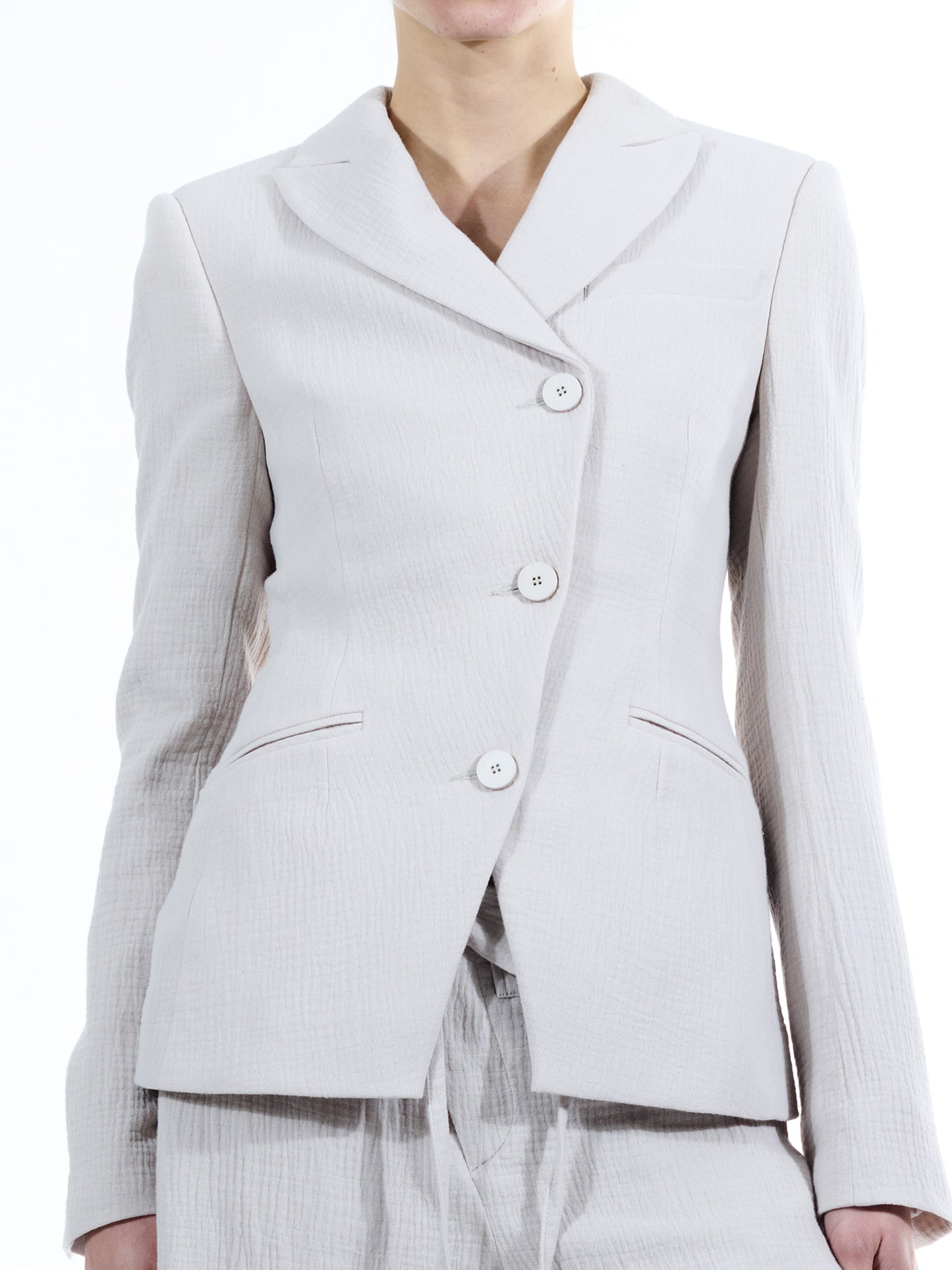 Fitted Mousseline Blazer Beige
