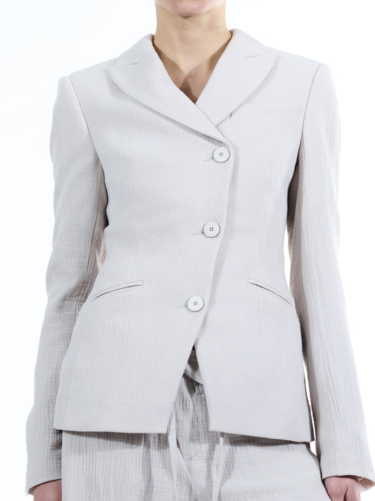 Fitted Mousseline Blazer Beige