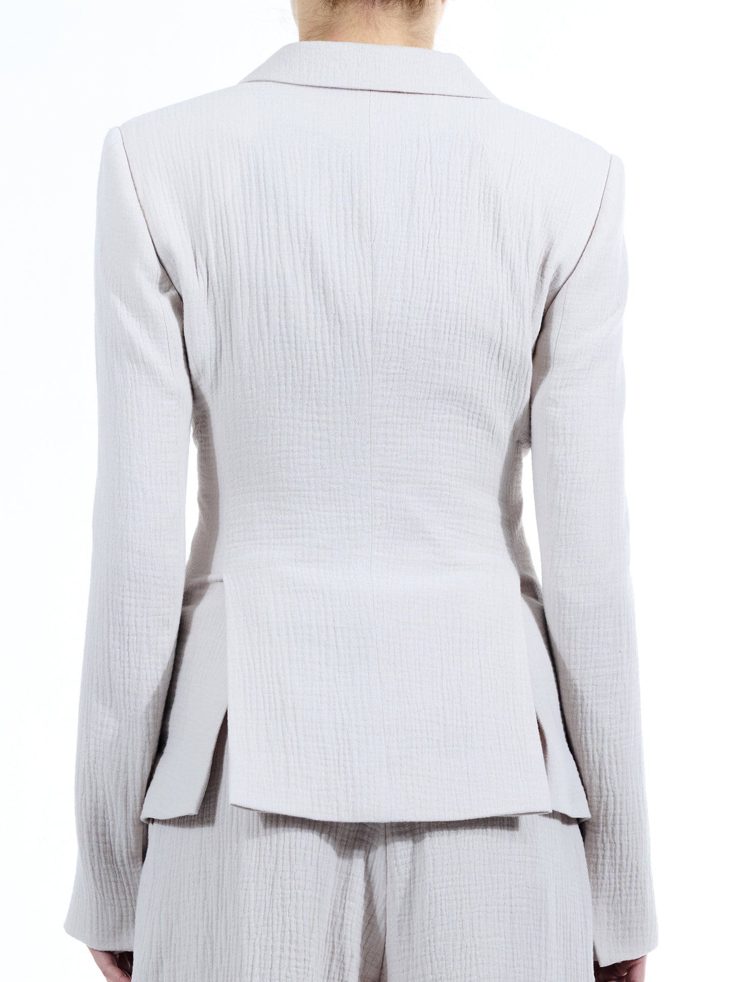 Fitted Mousseline Blazer Beige