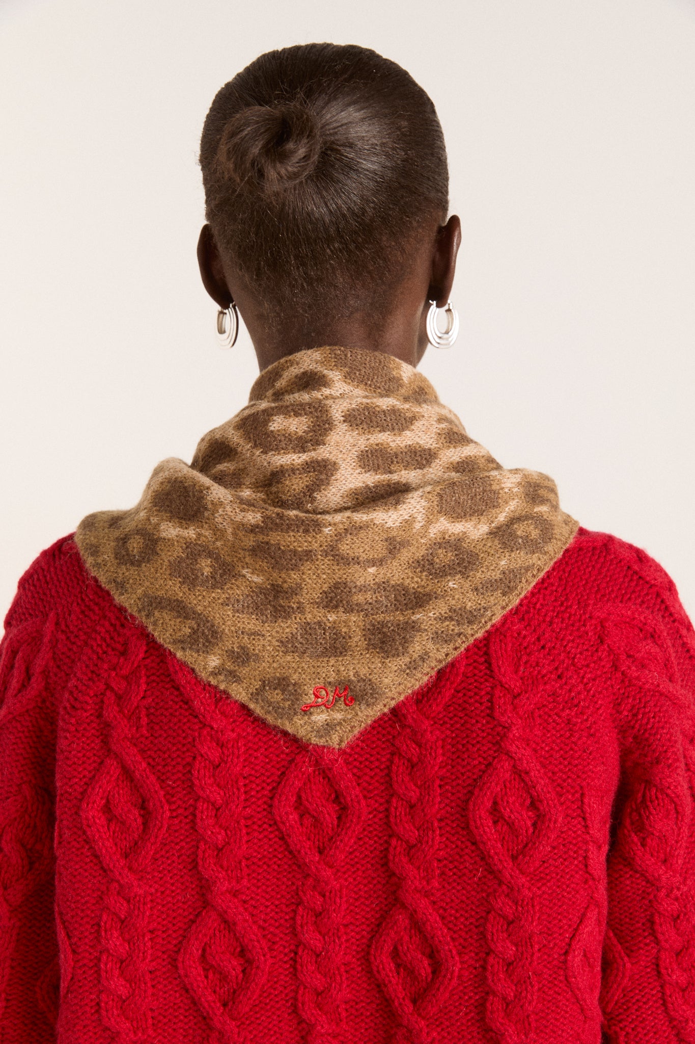 Knitted Head Scarf Leopard