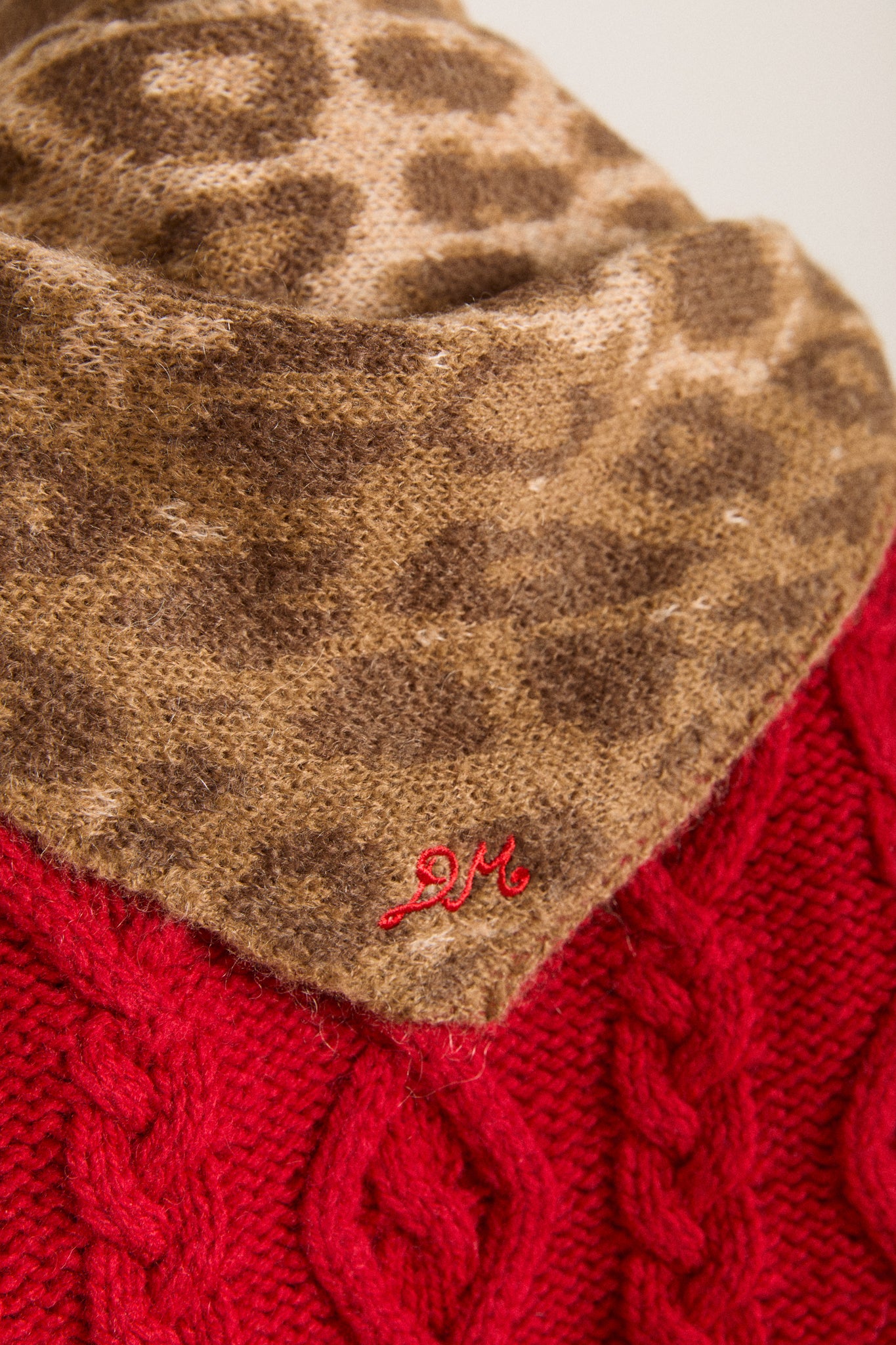 Knitted Head Scarf Leopard