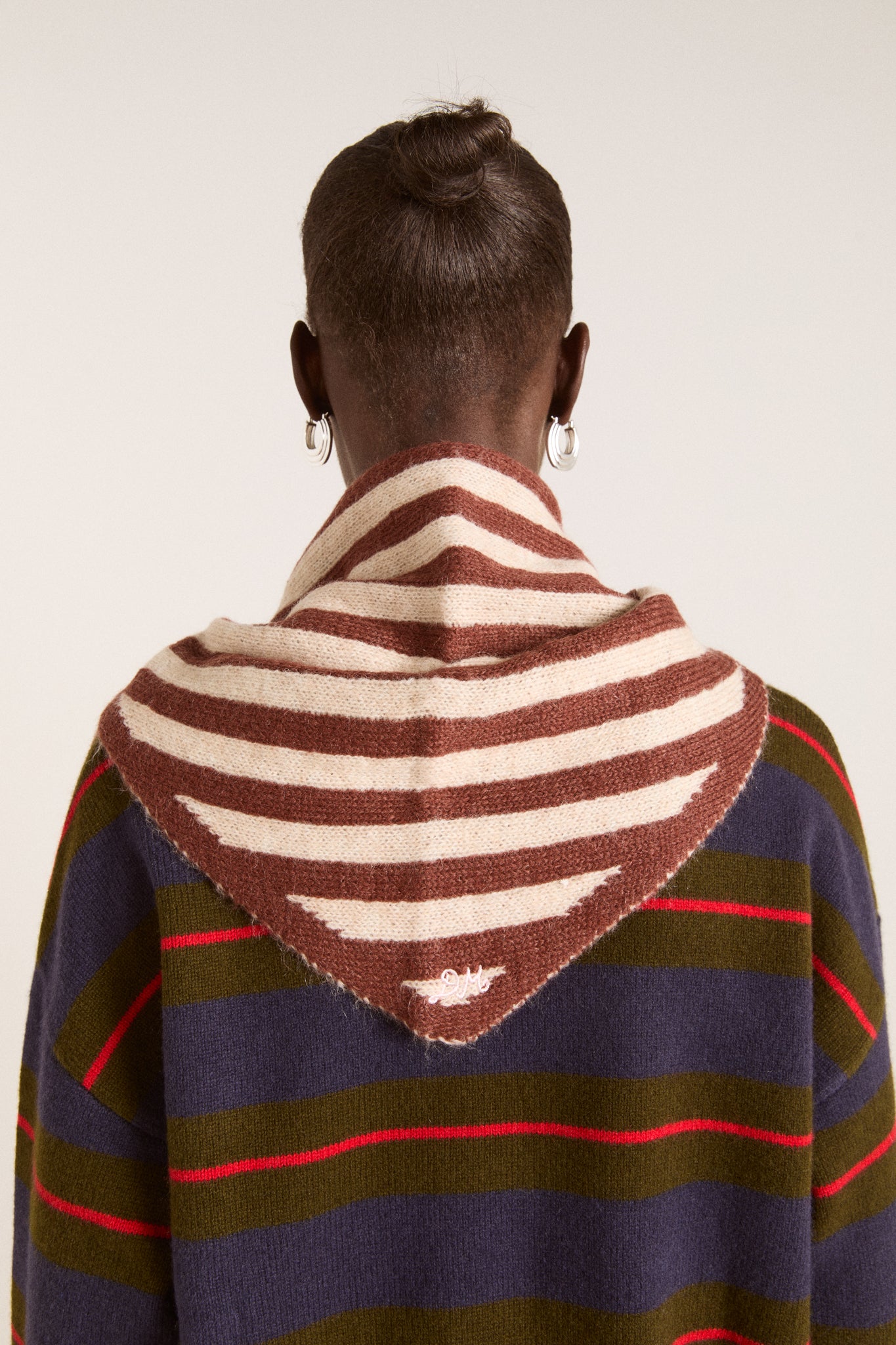 Stripe Triangle Head Scarf