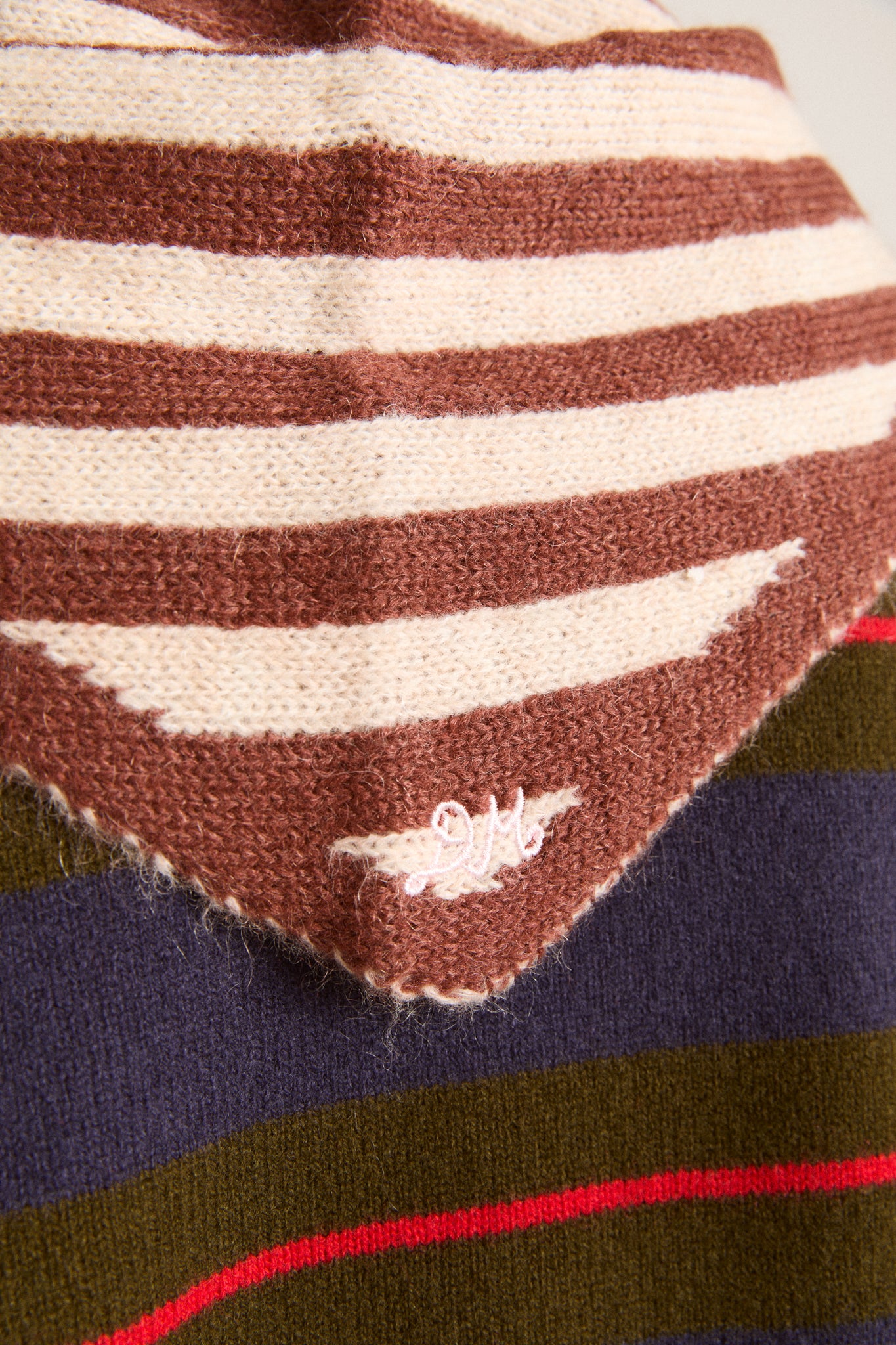 Stripe Triangle Head Scarf