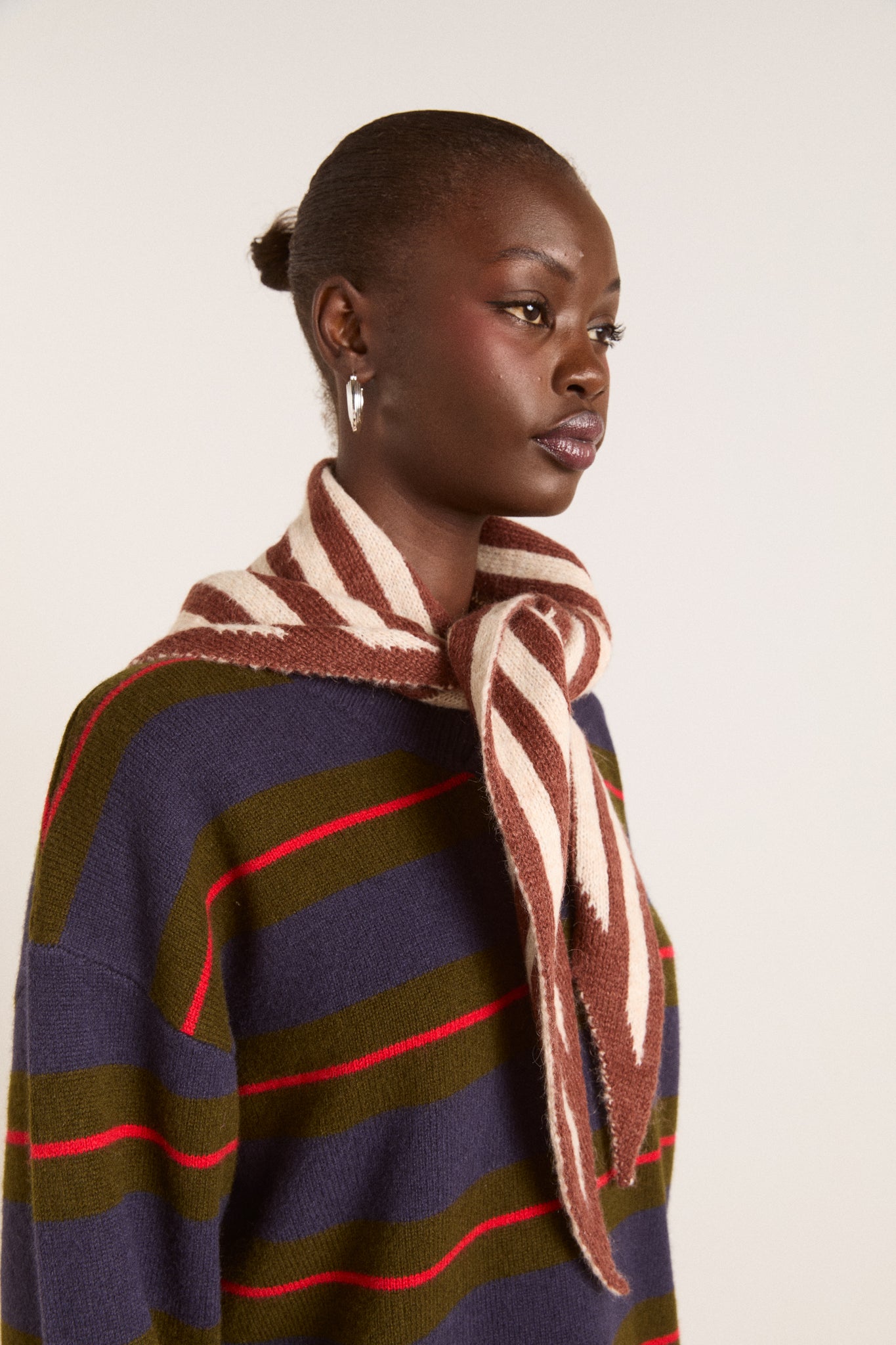 Stripe Triangle Head Scarf