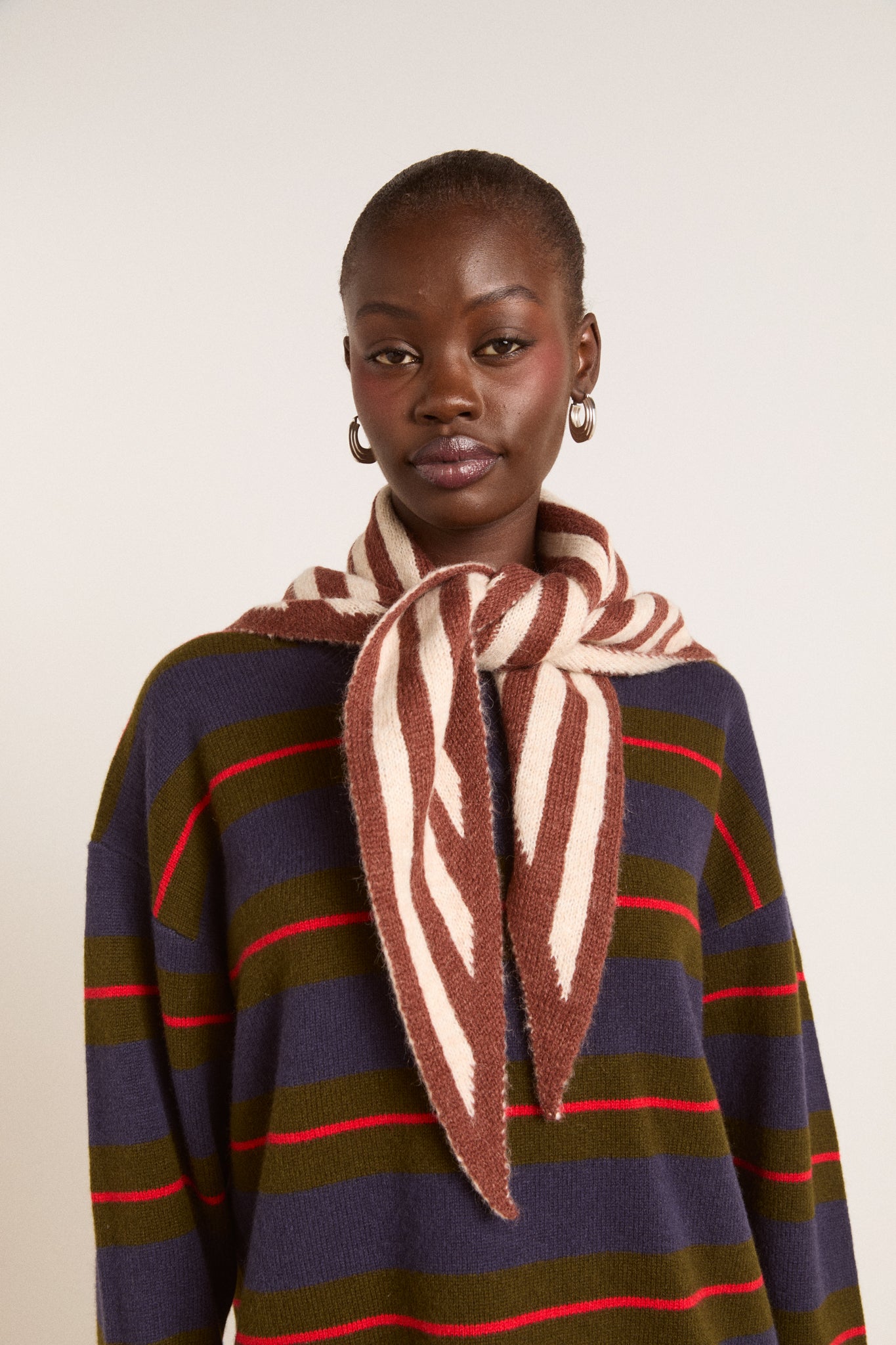 Stripe Triangle Head Scarf