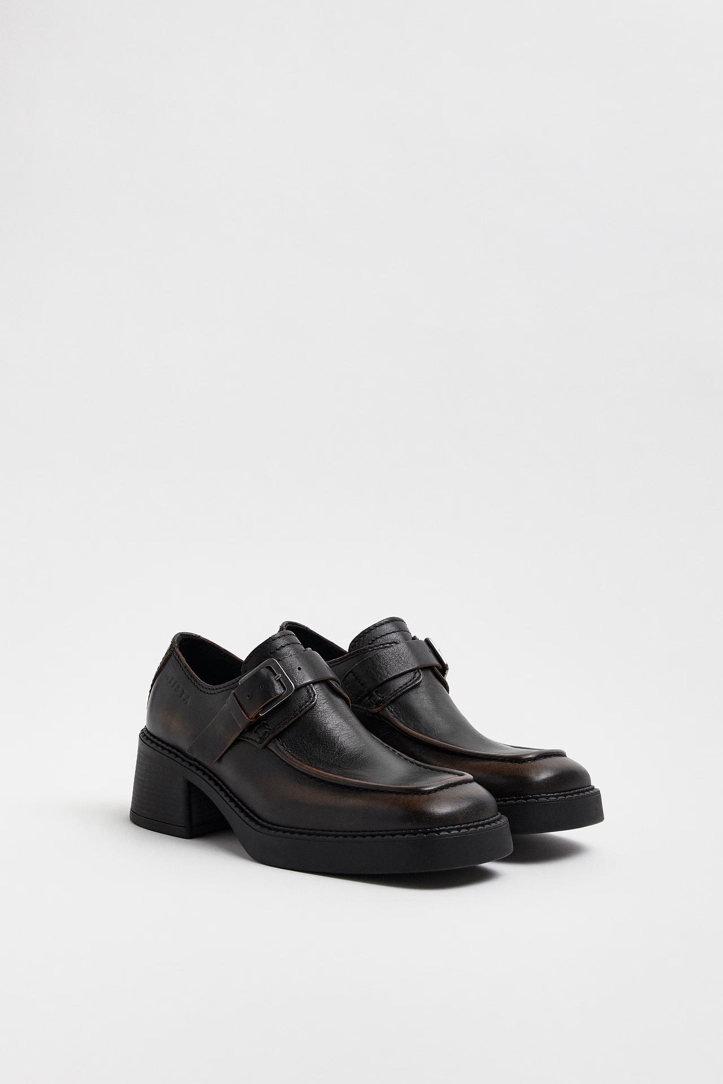Gisela Brushed Brown Buckle Brogues