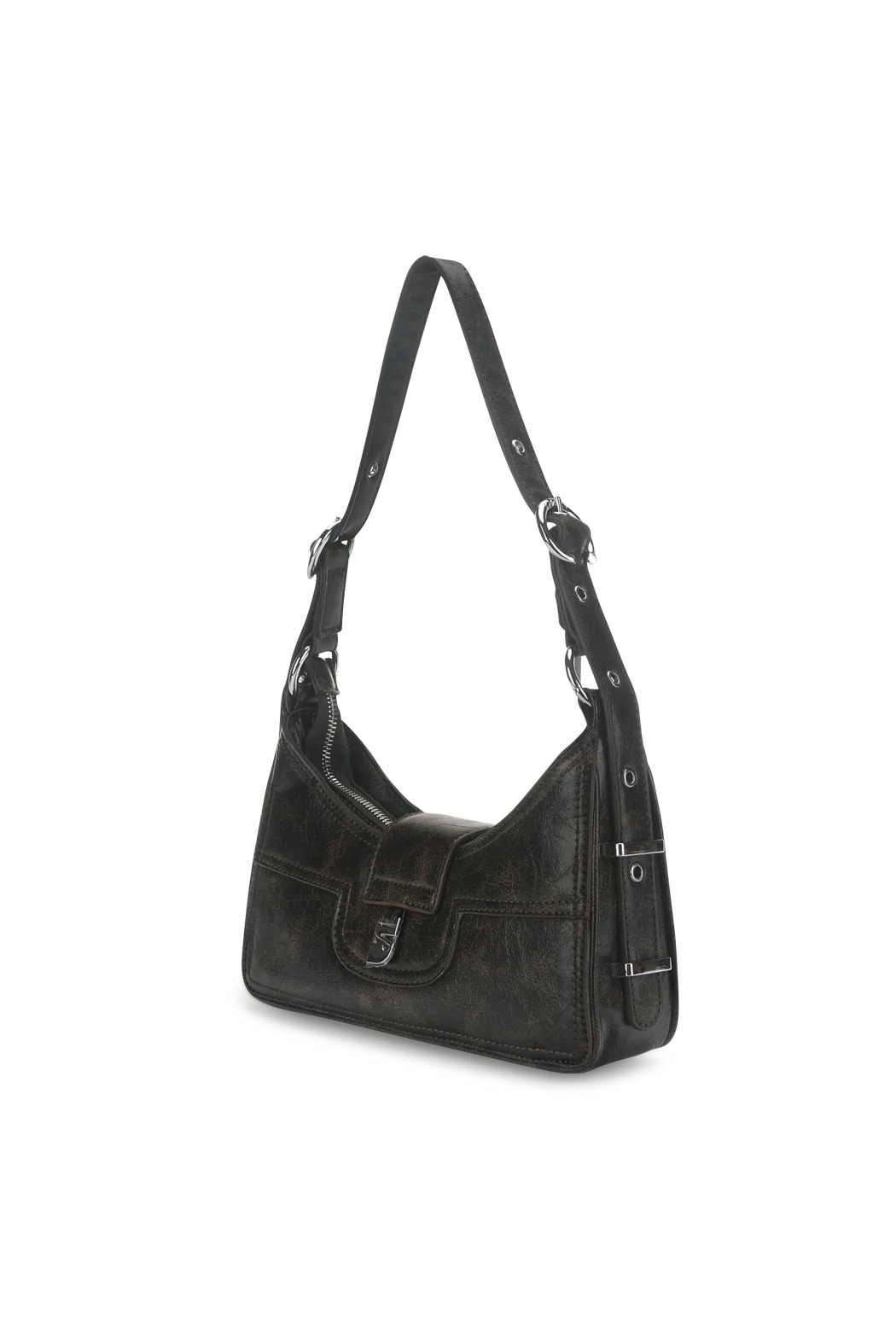 Alba Shoulder Bag - Brown Cracked
