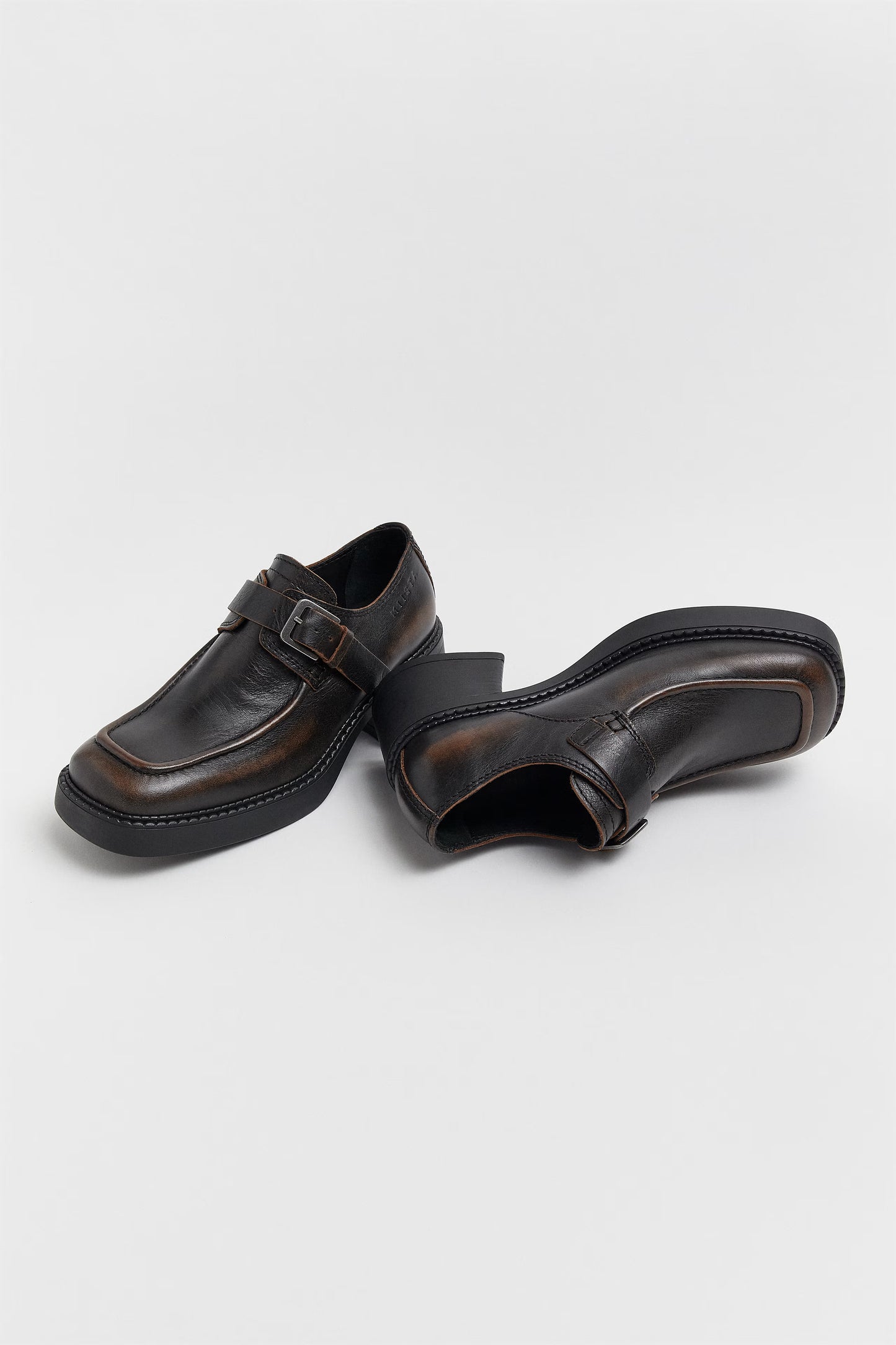 Gisela Brushed Brown Buckle Brogues