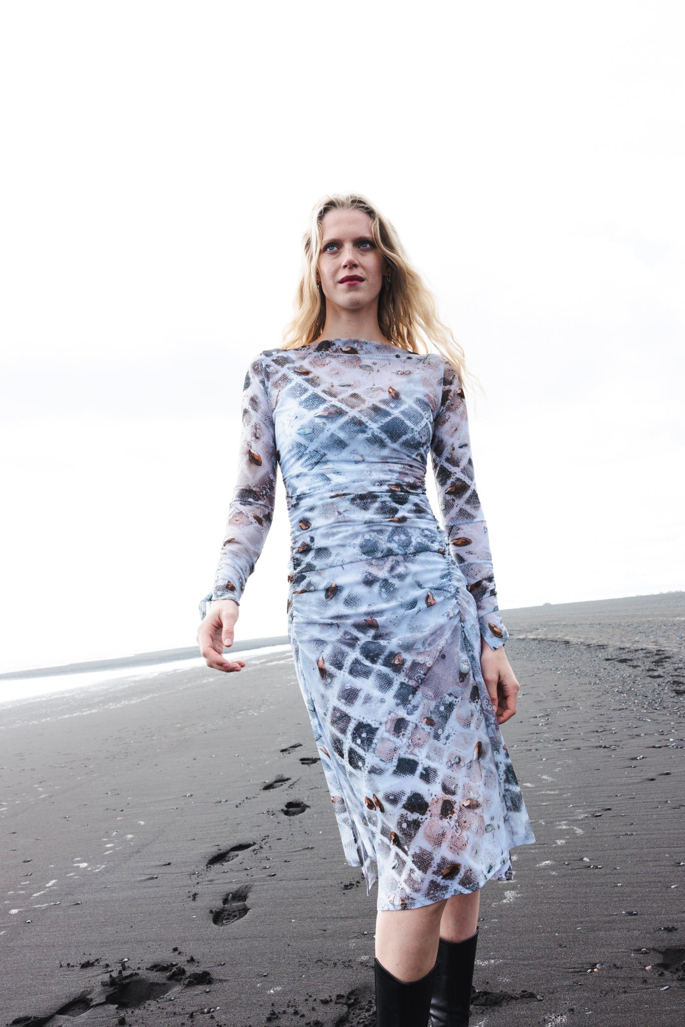 The Boatneck Dress in Checkered