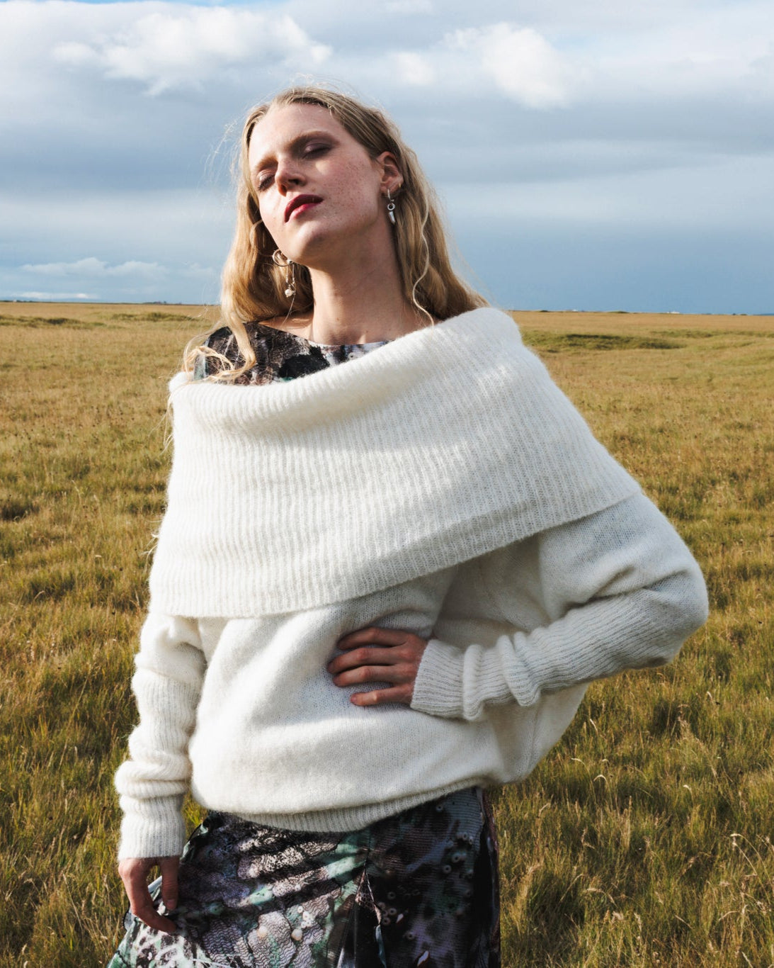 The Moss Sky Sweater in White