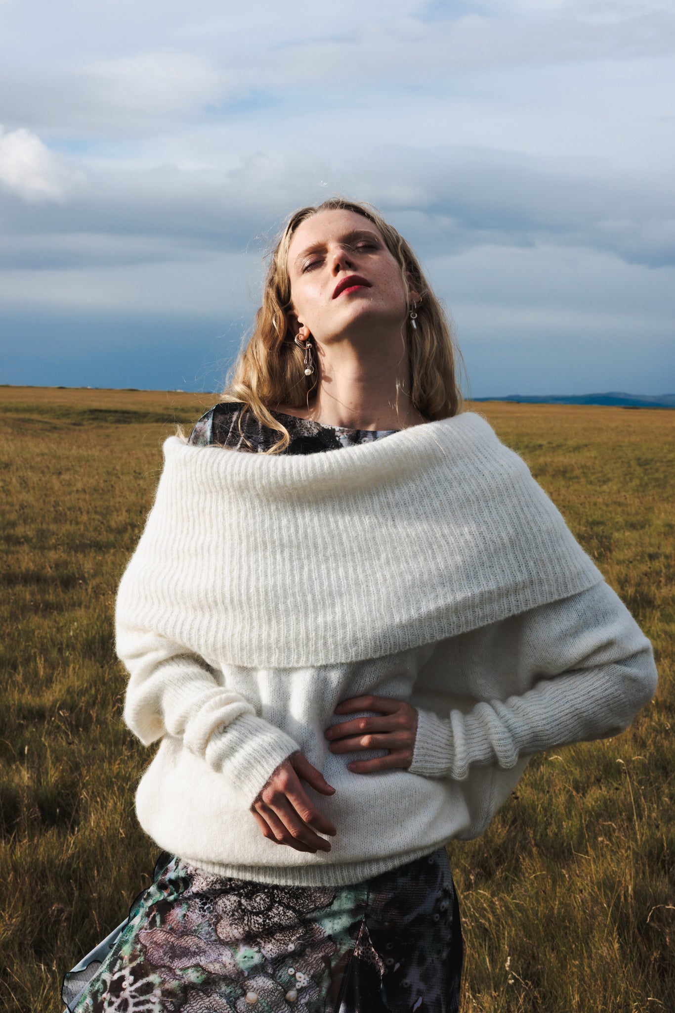 The Moss Sky Sweater in White