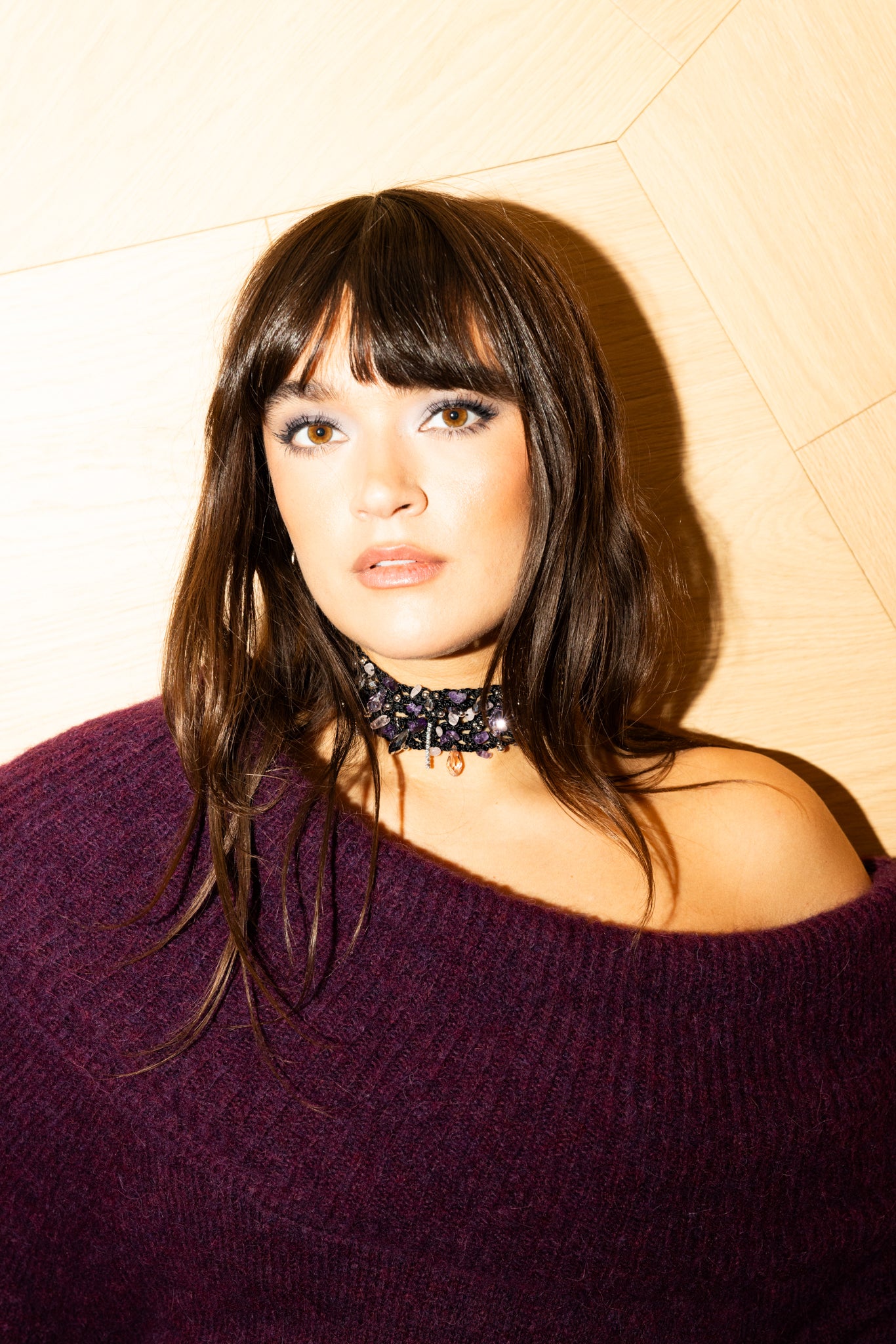 The Crochet Pearl Chocker in Purple