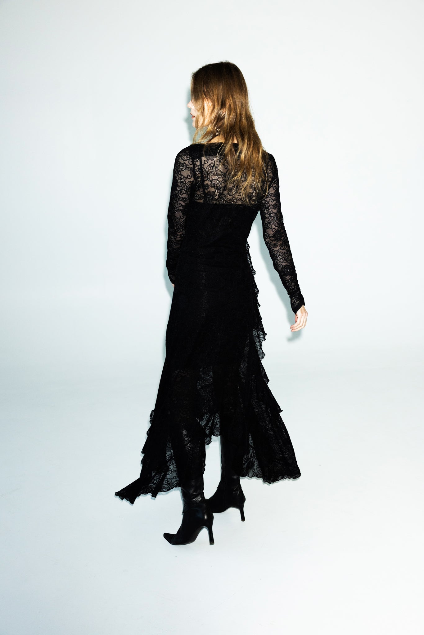 The Butterfly Dress in Black Lace