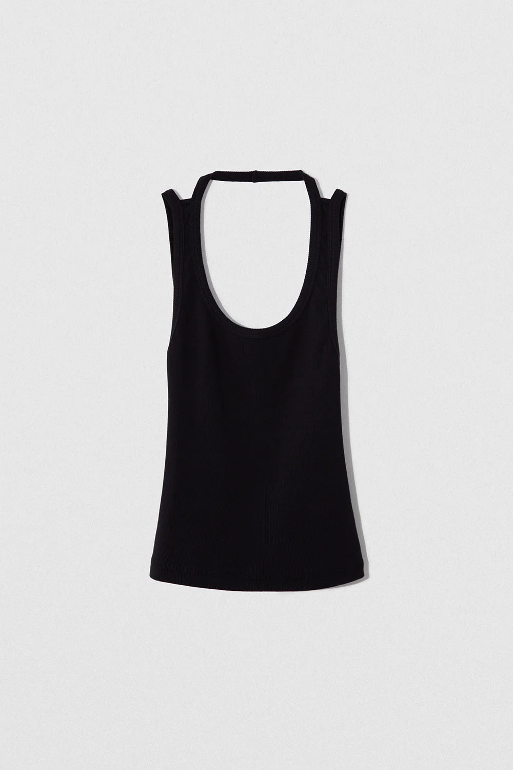Blank Tank Top Black Cotton Rib