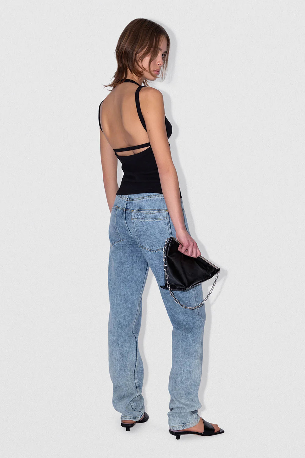 Blank Tank Top Black Cotton Rib