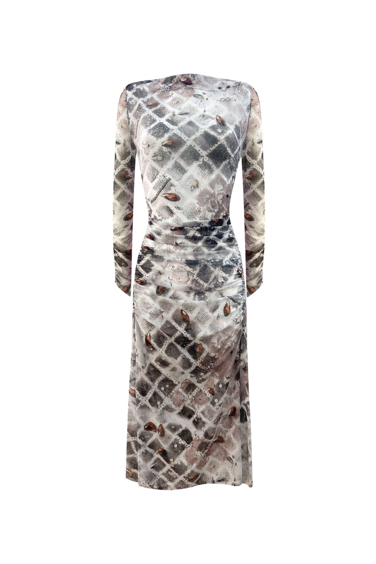 The Boatneck Dress in Checkered