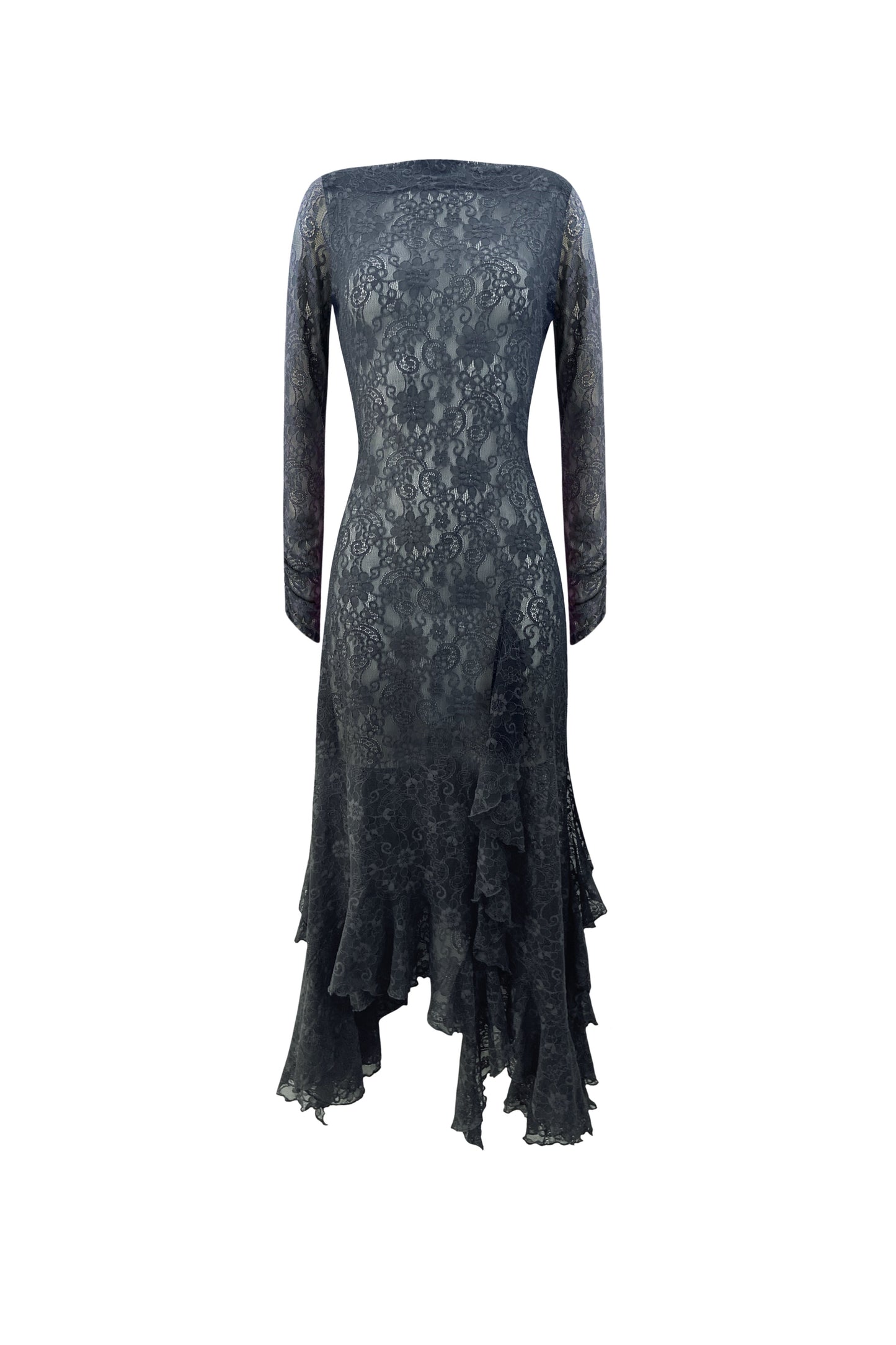 The Butterfly Dress in Grey Lace