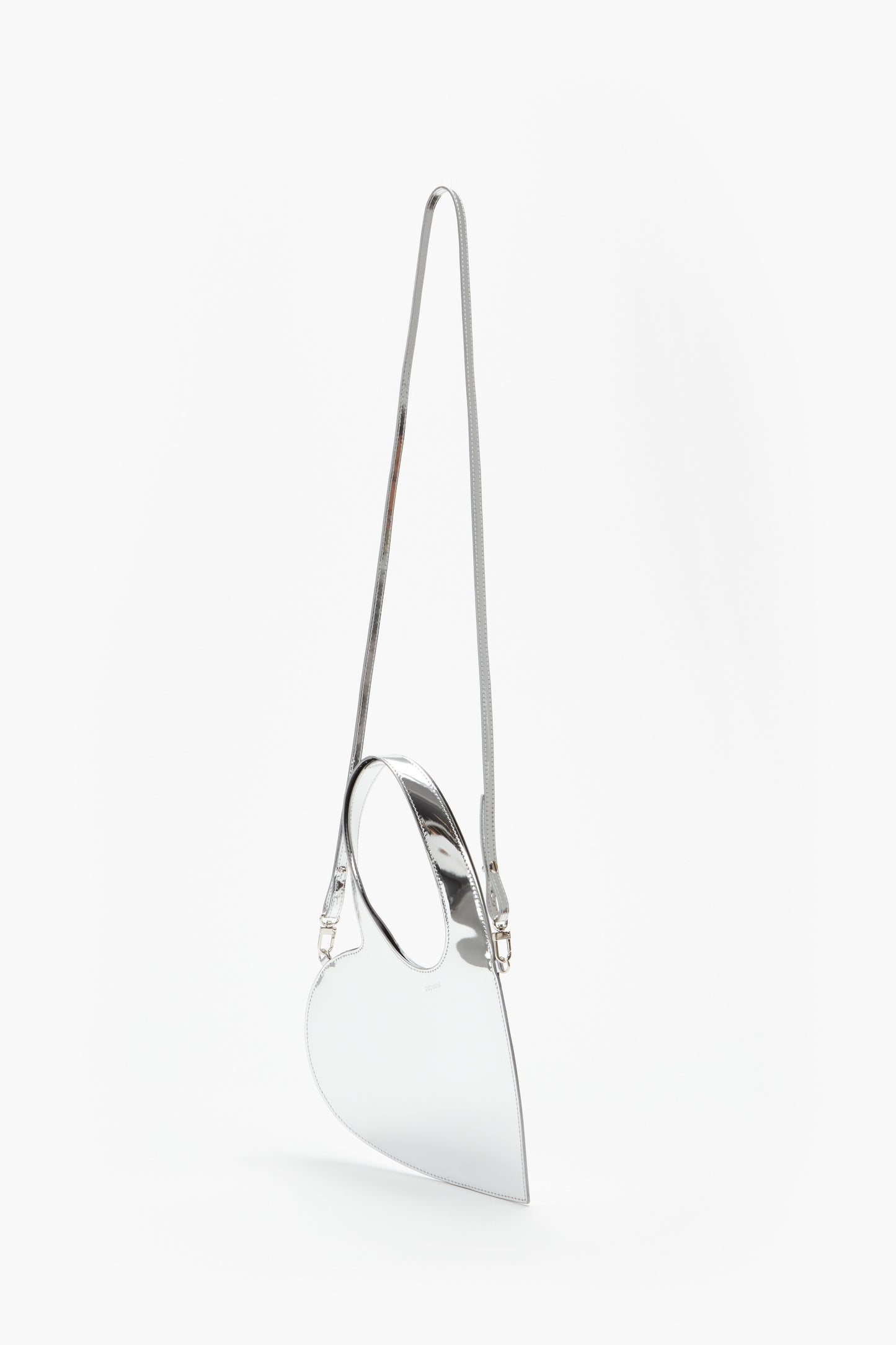 Mirrored Crossbody Baby Heart Tote Bag Silver