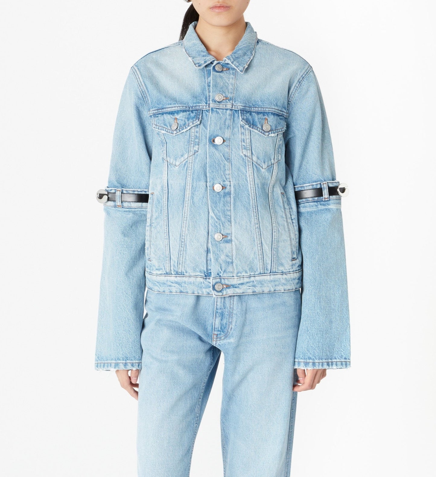Hybrid Denim Short Jacket Blue Bleached