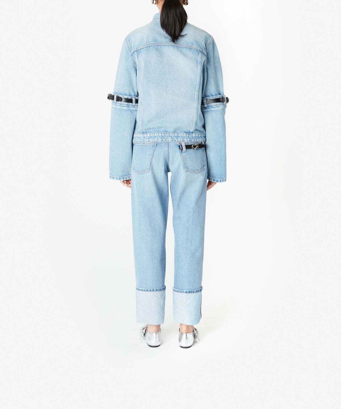 Hybrid Denim Short Jacket Blue Bleached