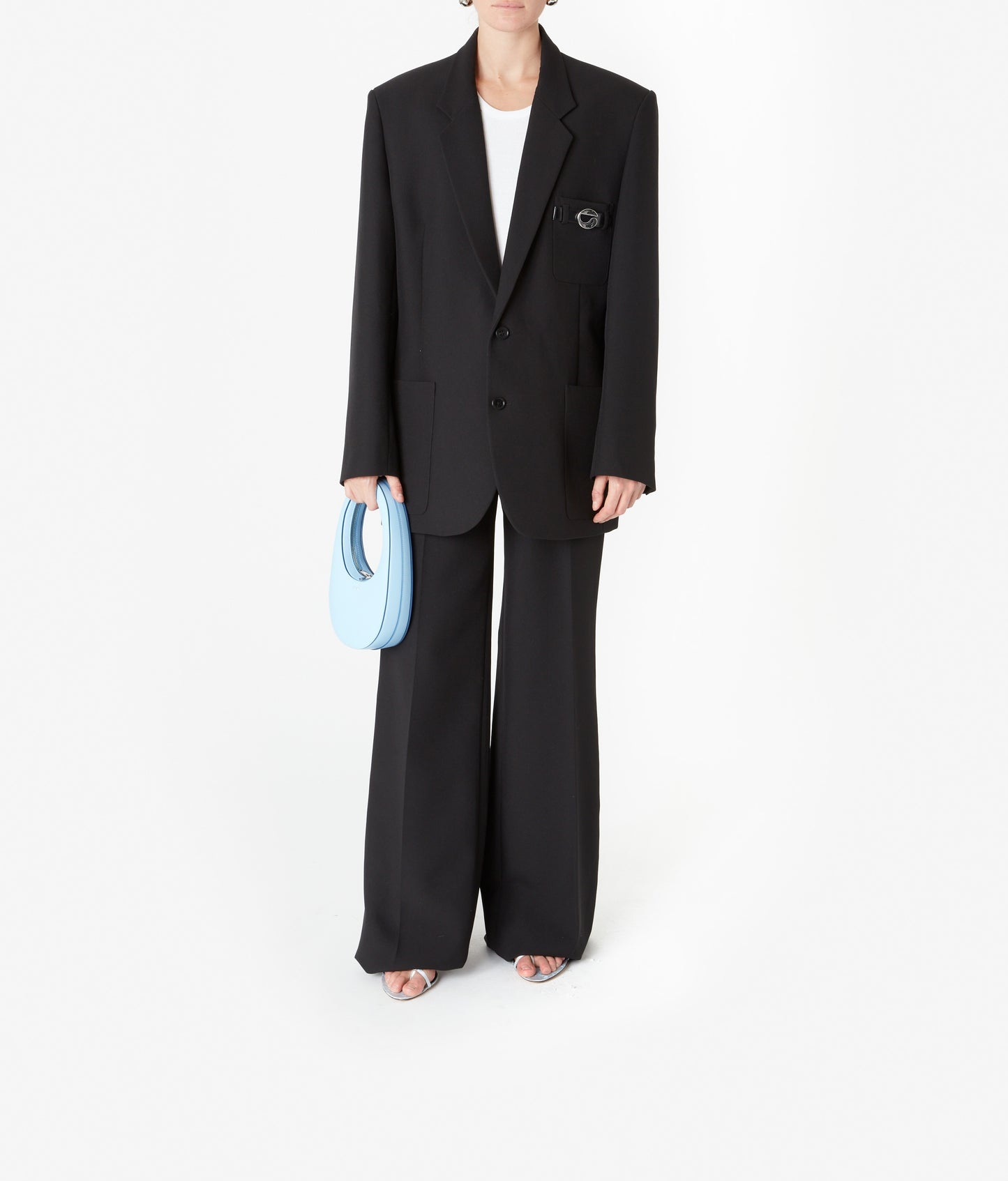 Belted Pocket Tailored Jacket Black