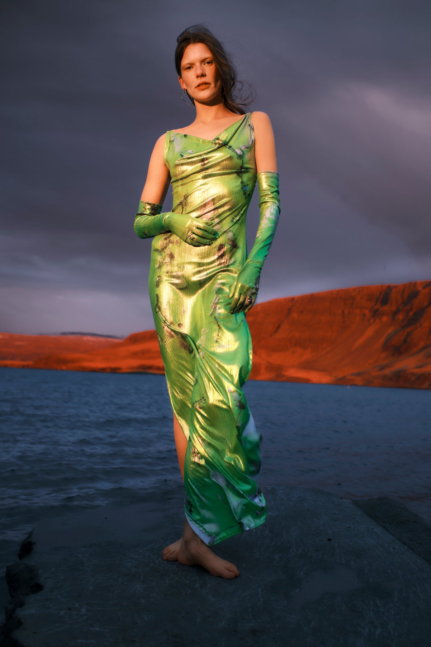 The Siren Maxi Dress in Neon Pearl