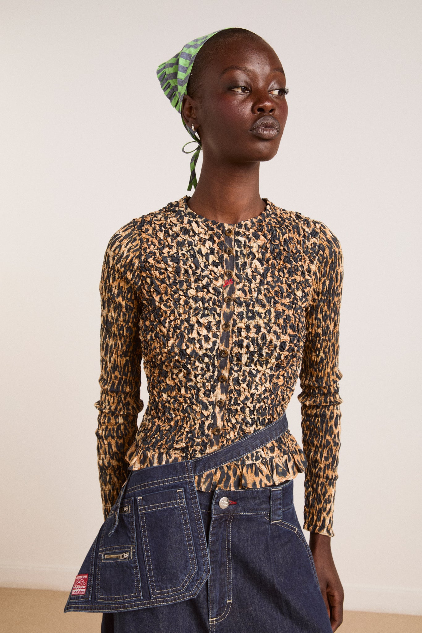 Elliana Smocked Cardi - Leopard