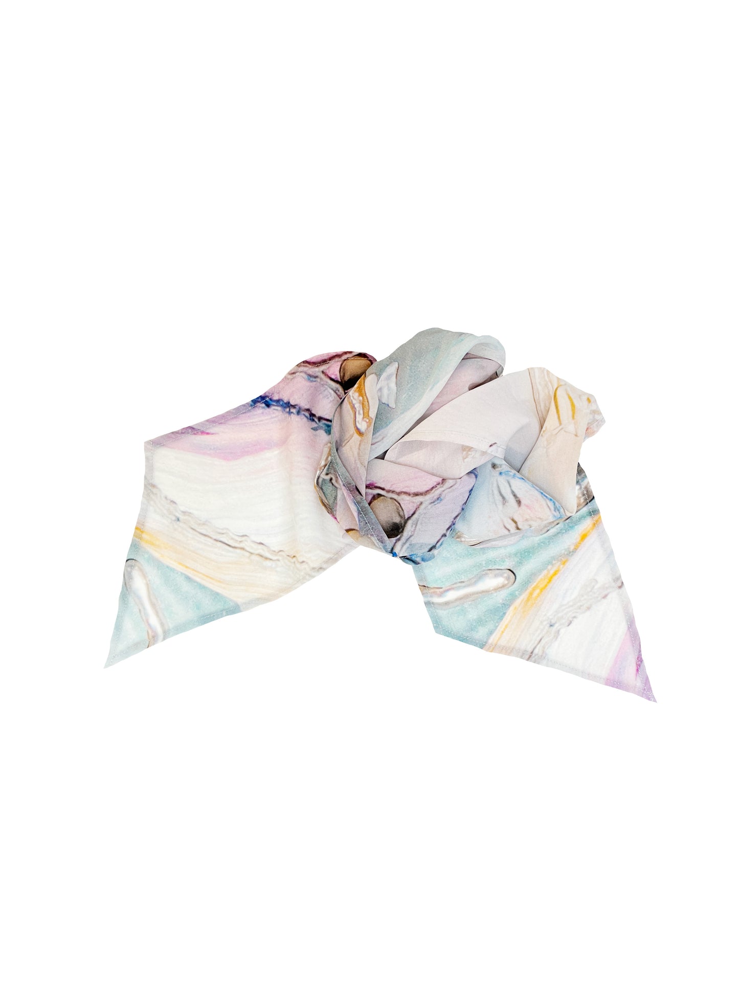 Silk Scarf in Floral Denim