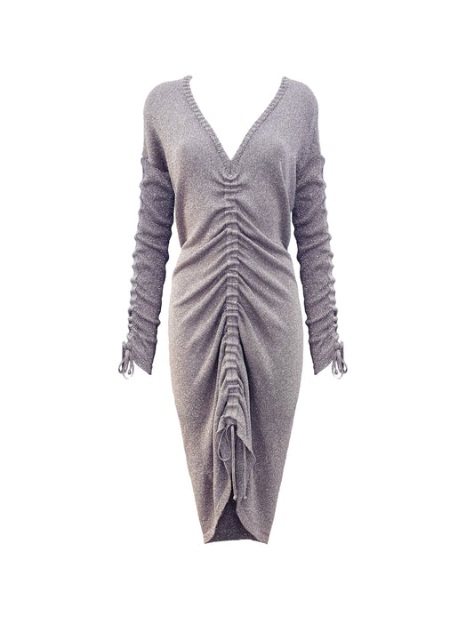 The Knitted Party Dress in Silver