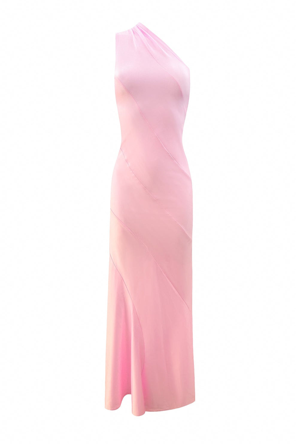 One Shoulder Maxi Dress in Pink