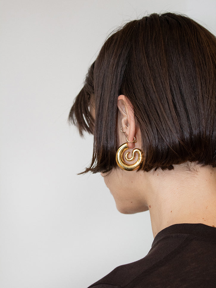 Small Serpent Hoops Gold