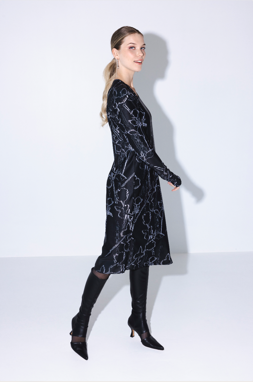 The Tidal Dress in Silver Rose and Spikes