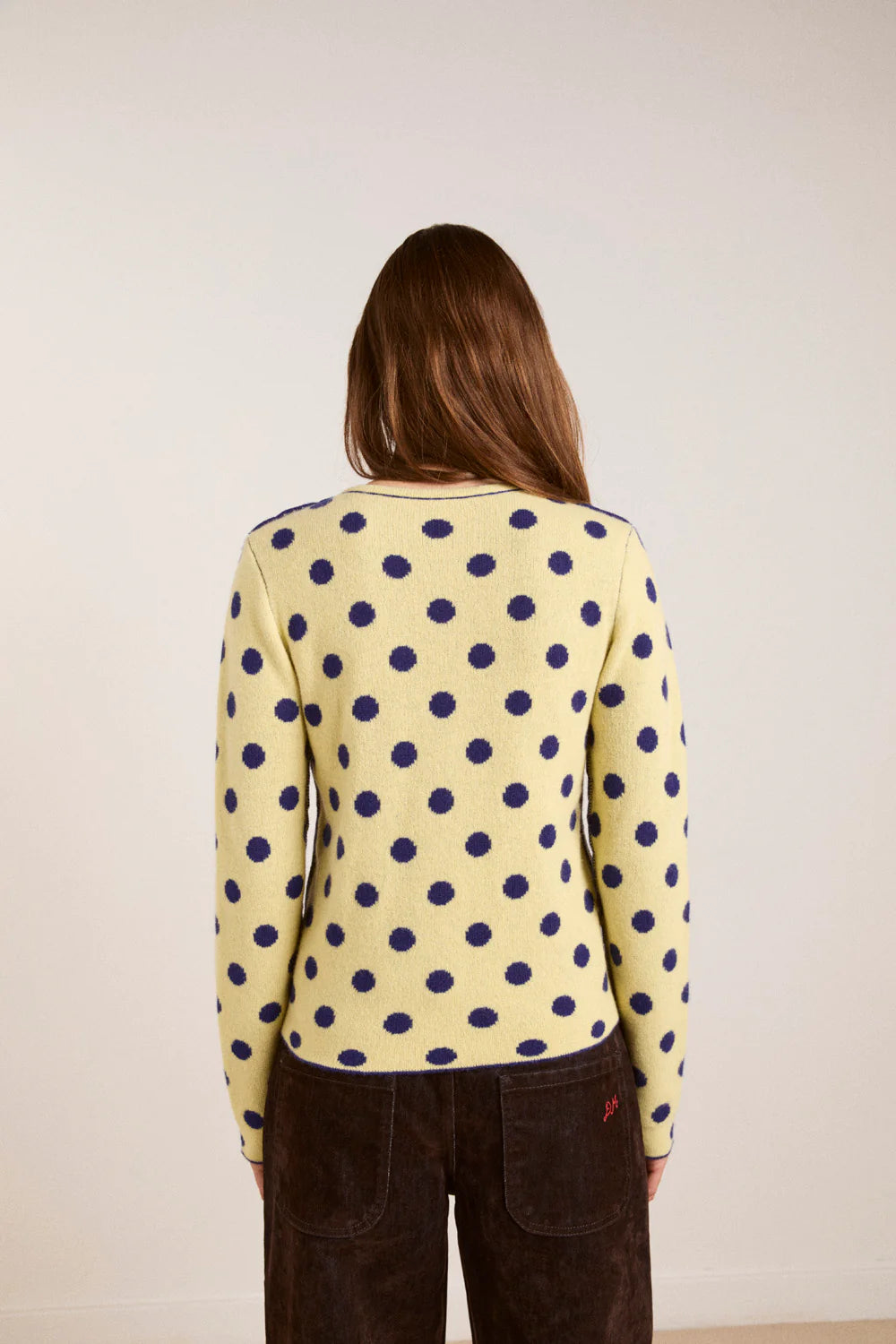 Tabitha Merino Reversible Cardigan - Navy/Butter
