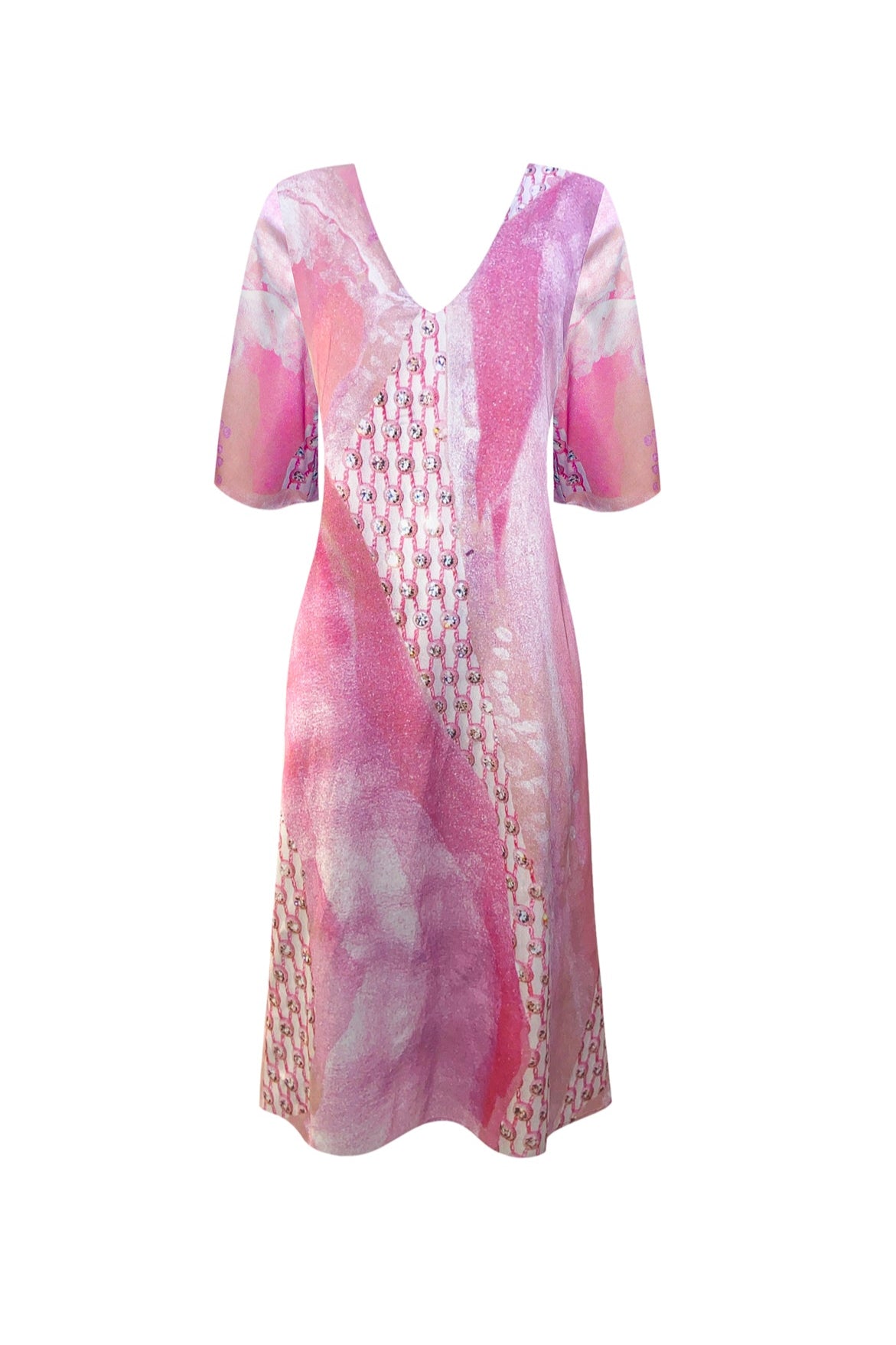 The Allure Dress in Pink Flamingo