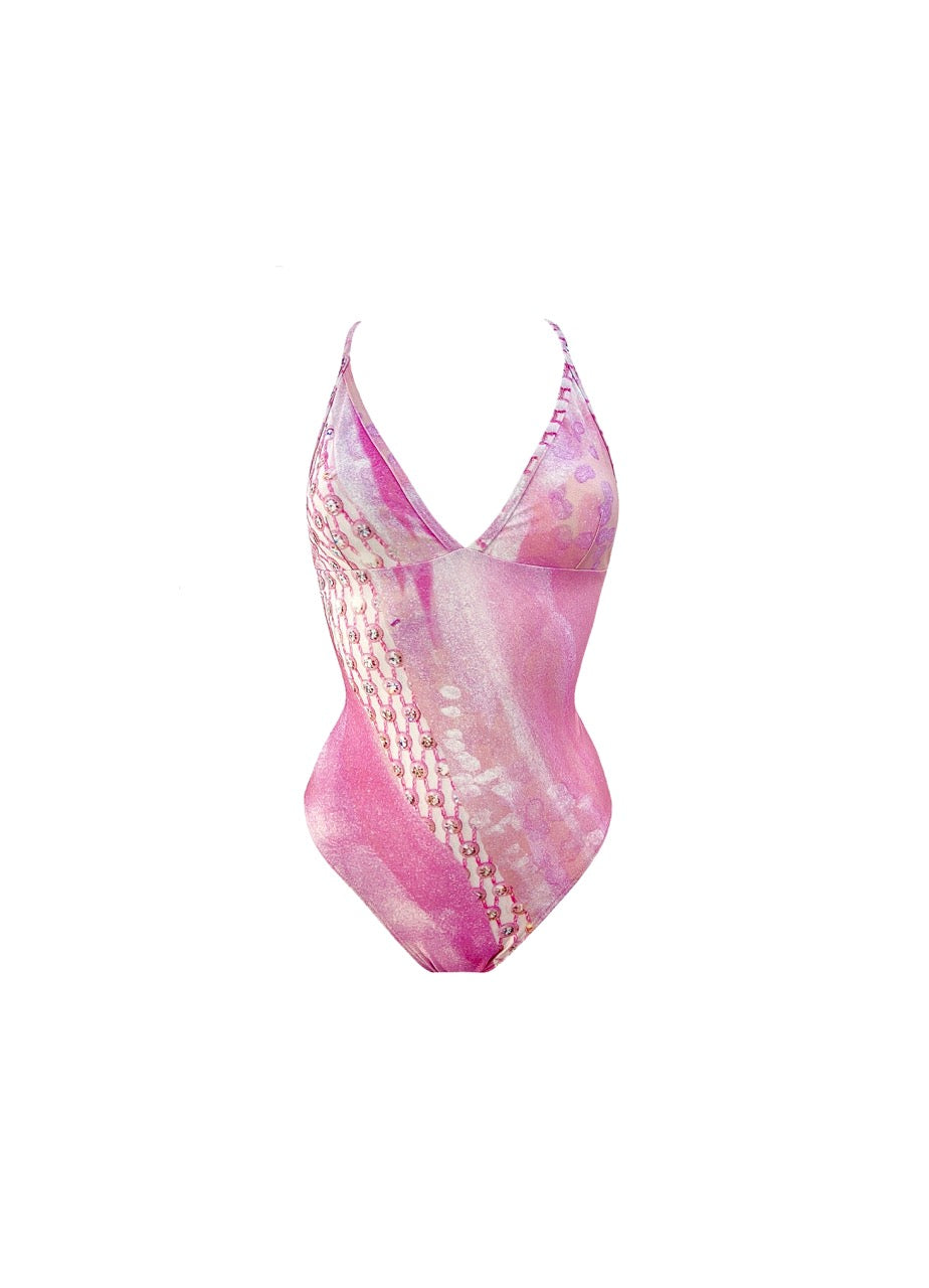 The Mermaid Swimsuit in Flamingo