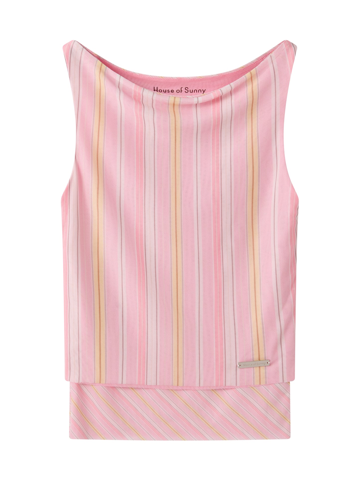 Striped Mesh Cami Top
