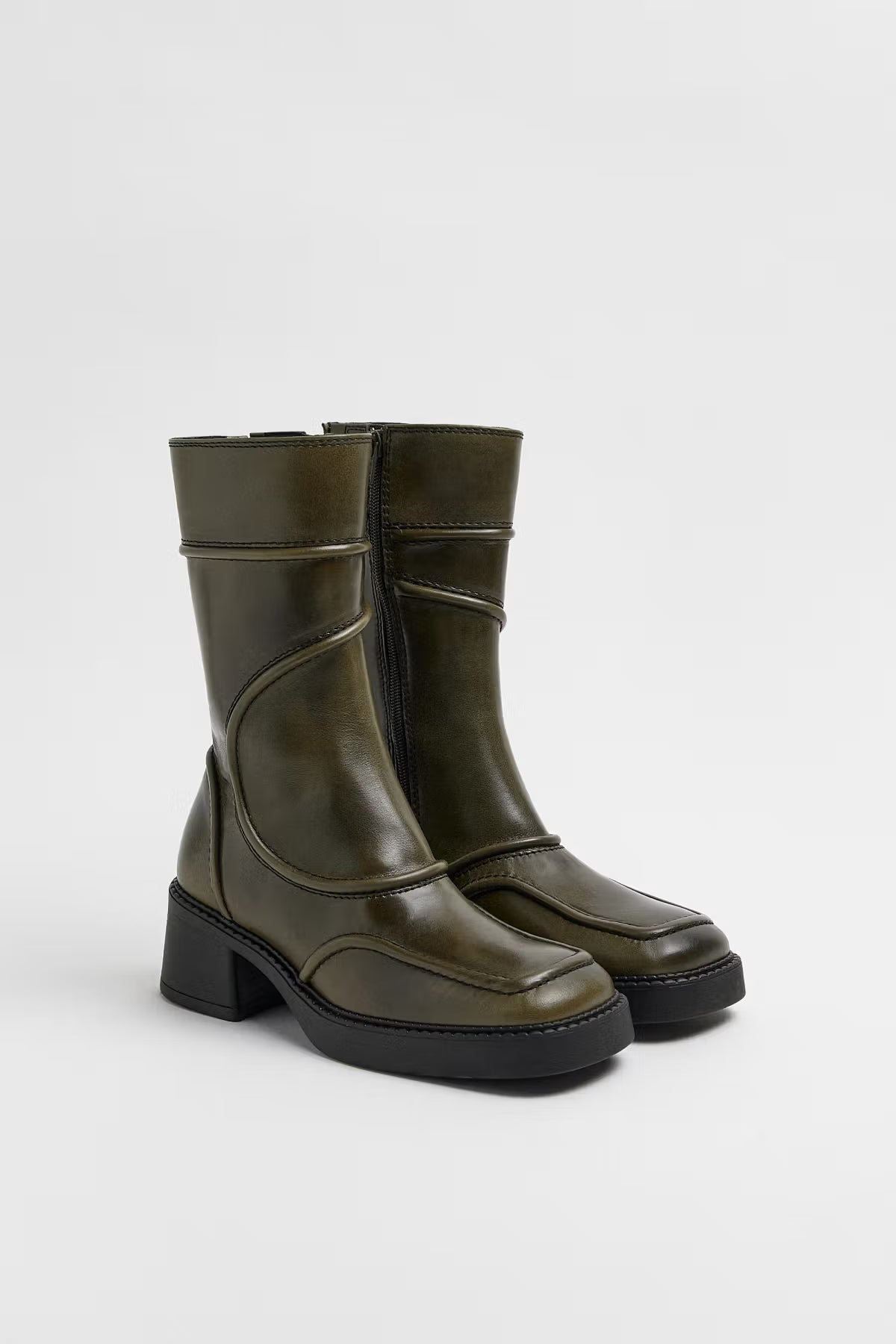 Malene Khaki Ankle Boots