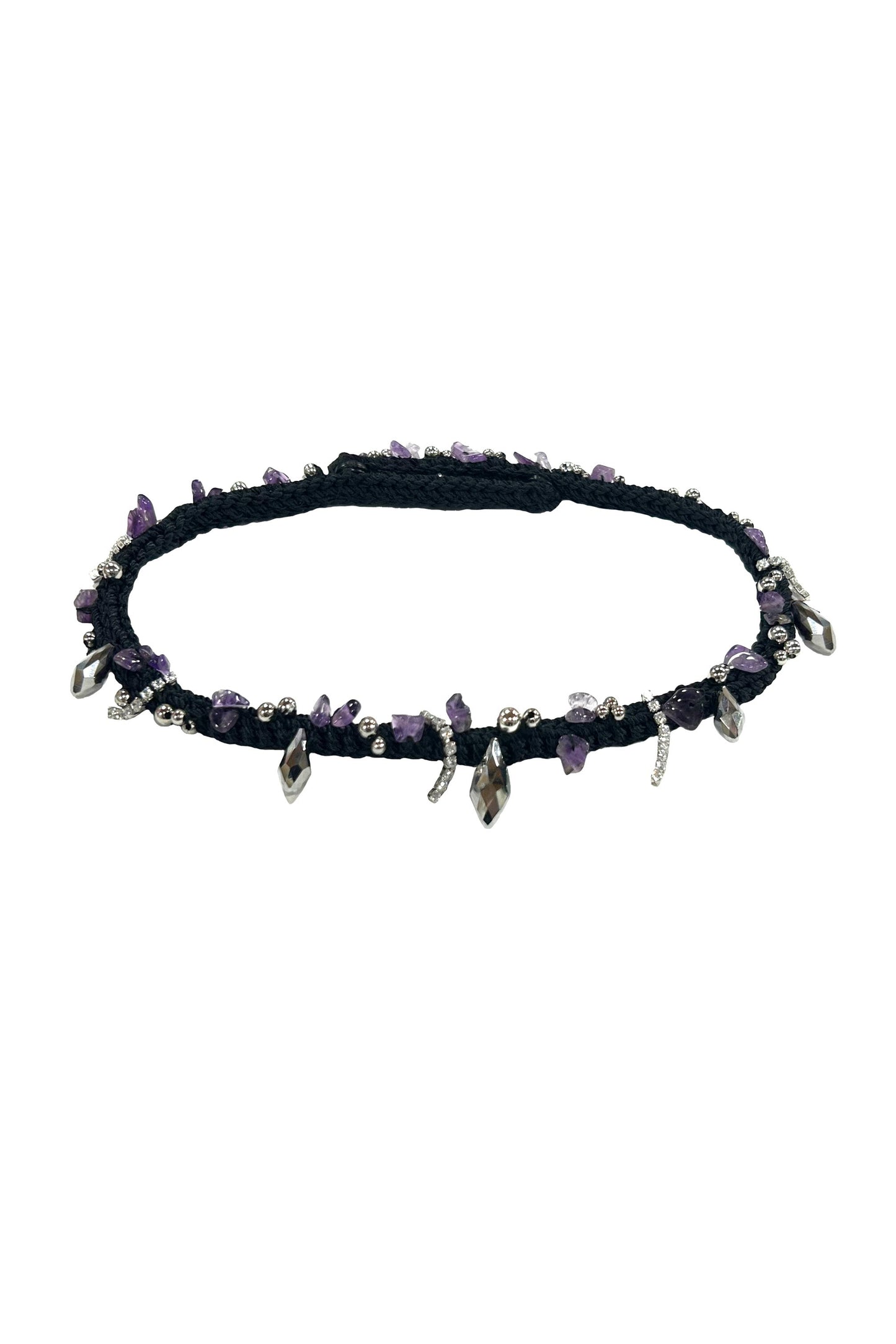 The Crochet Pearl Necklace in Purple