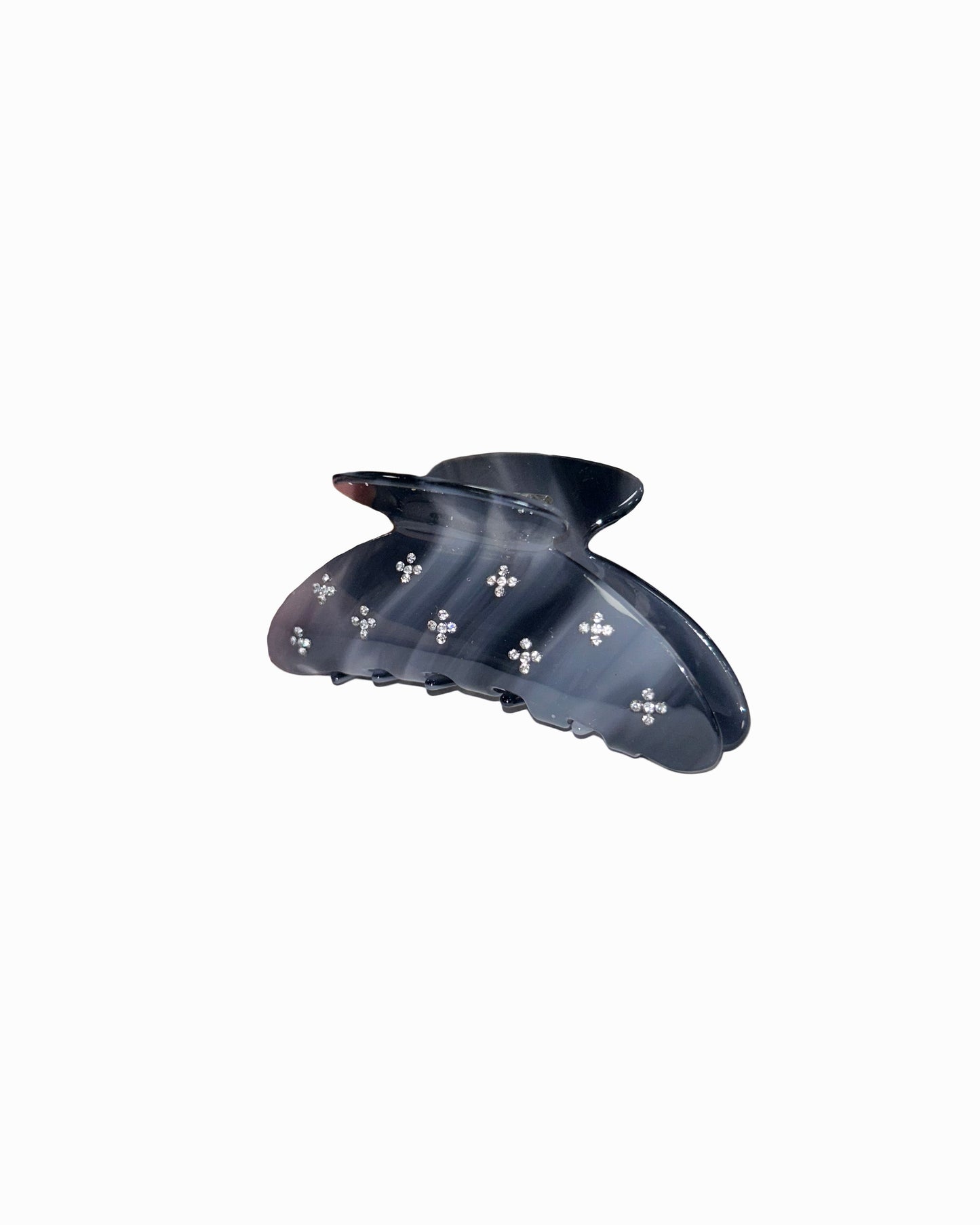 Dark Marble Sparkle Hair Clip