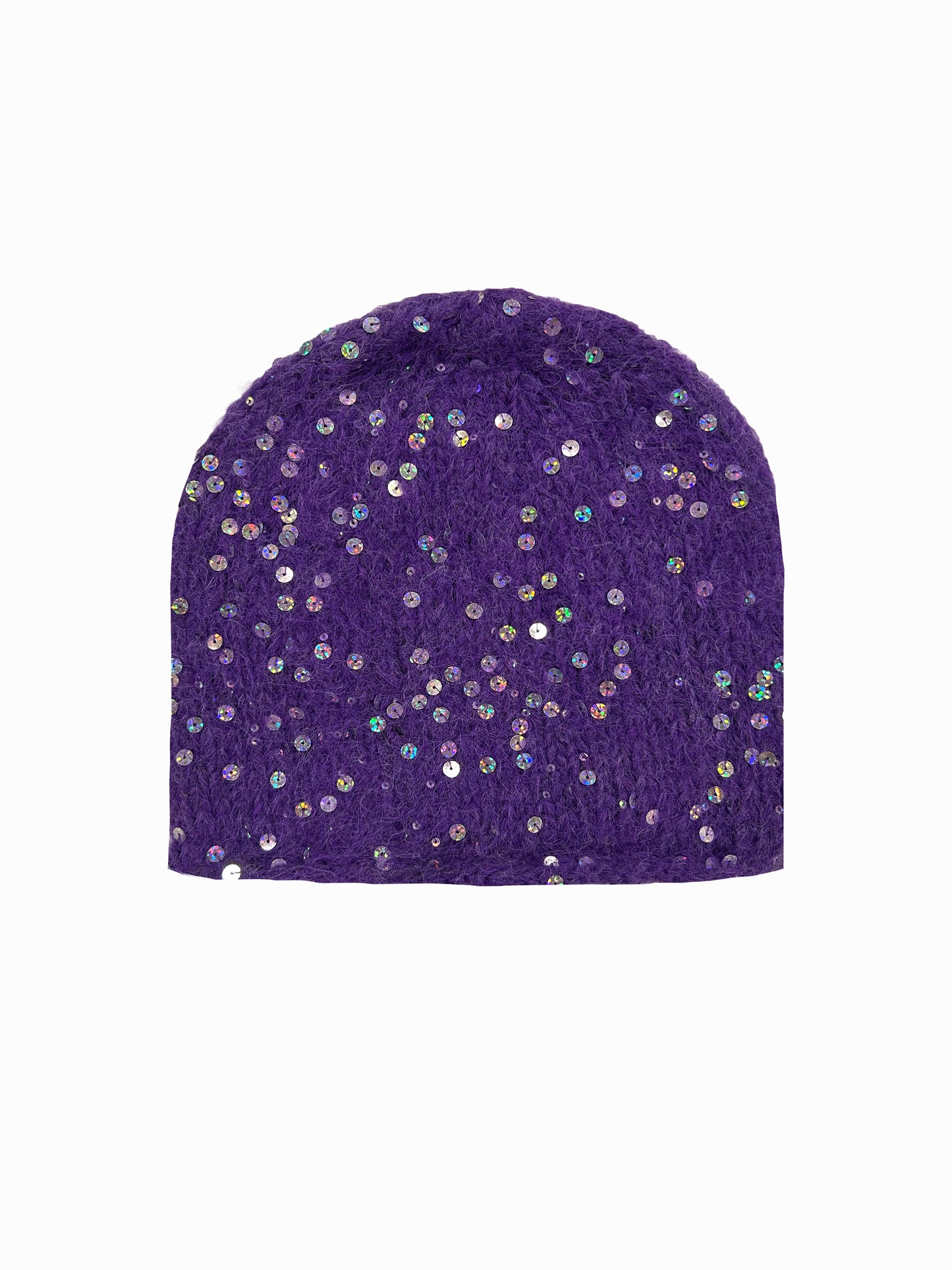 The Sequin Beanie in Purple