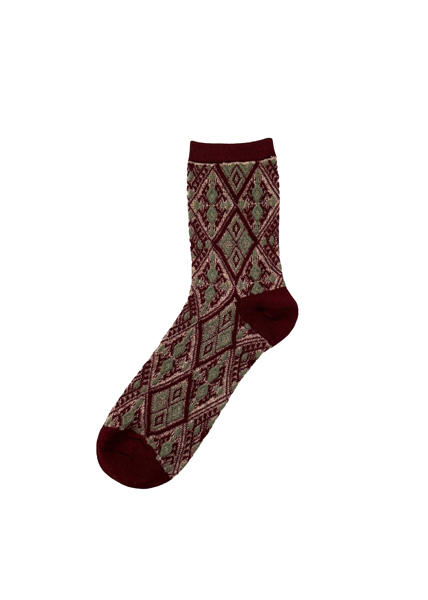 The Burgundy Mosaic Socks