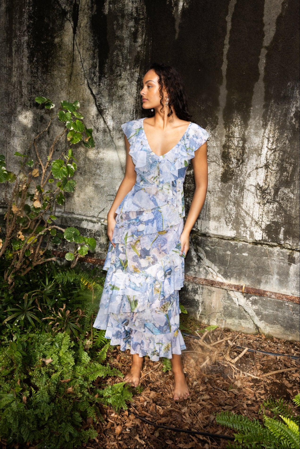 The Frill Maxi Dress in Seashore