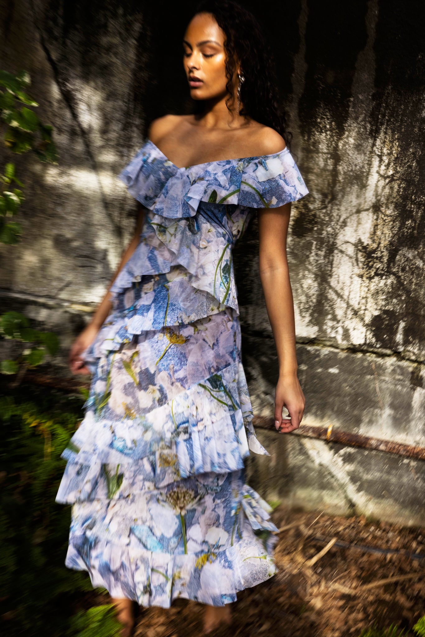 The Frill Maxi Dress in Seashore