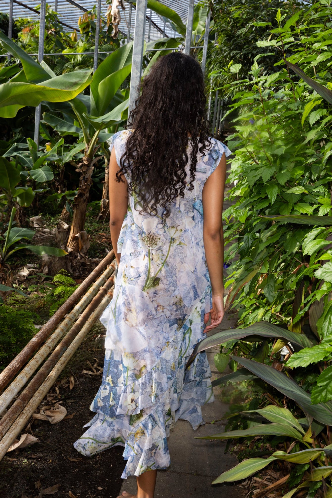 The Frill Maxi Dress in Seashore