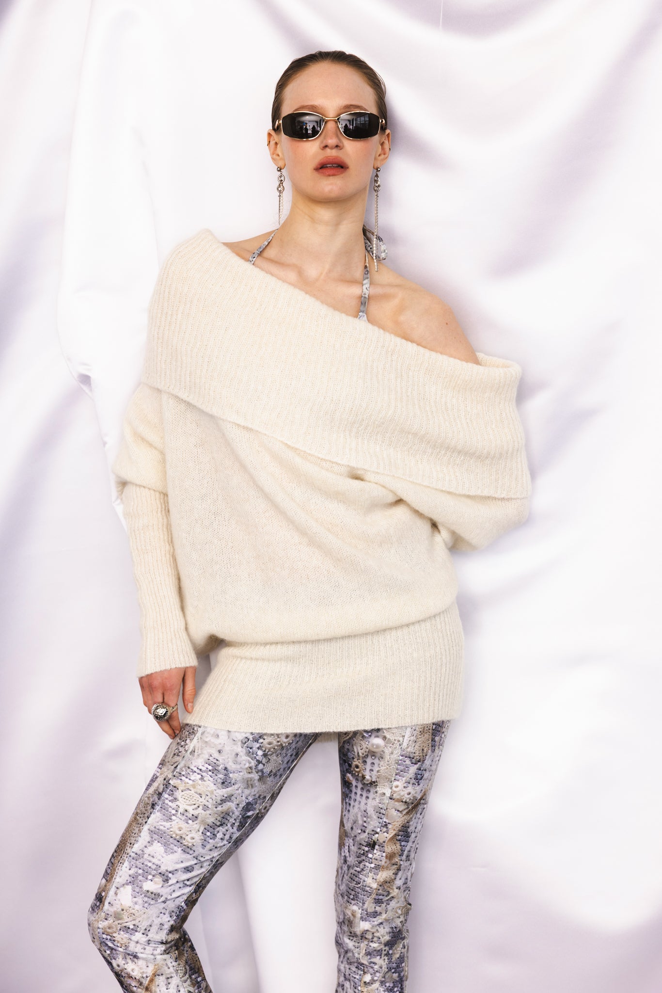 The Moss Sky Sweater in White
