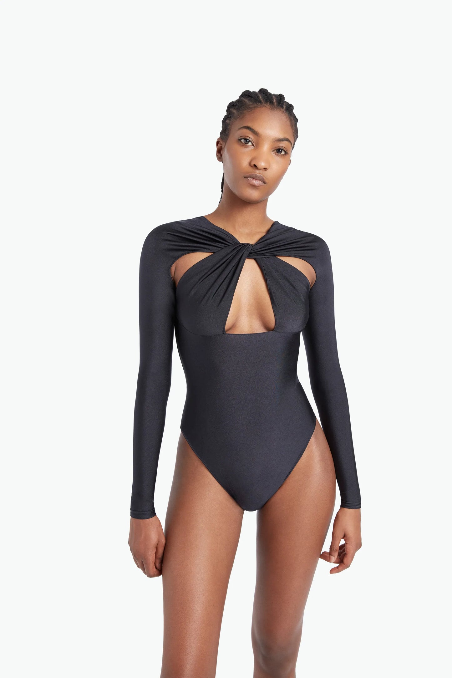 Cut Out Draped Bodysuit