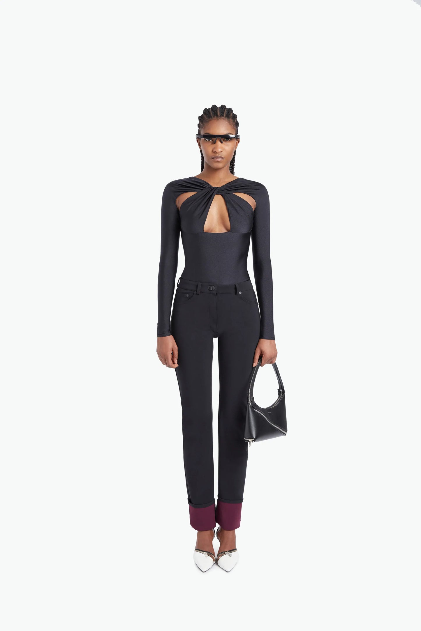 Cut Out Draped Bodysuit